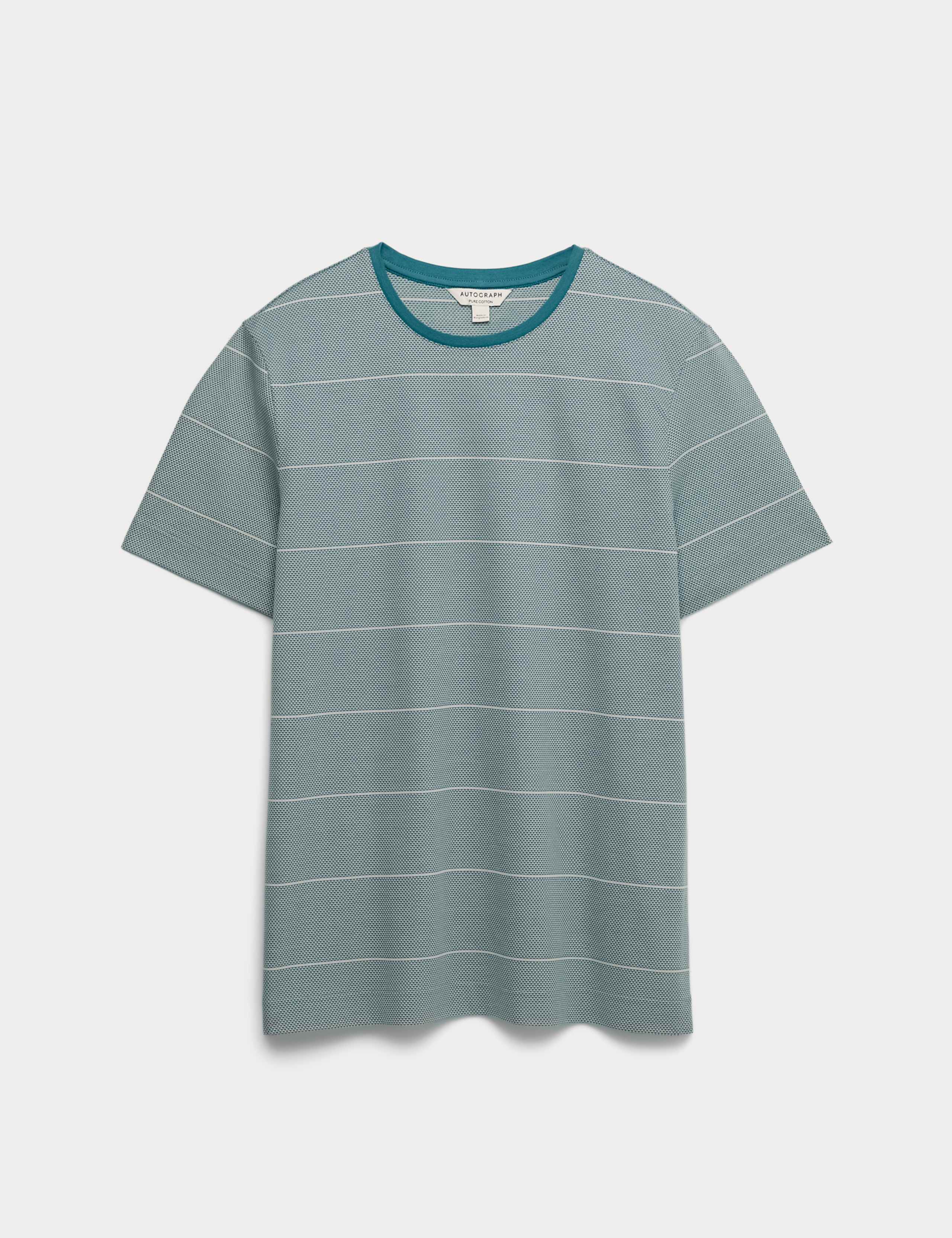 Pure Cotton Textured Striped T-Shirt