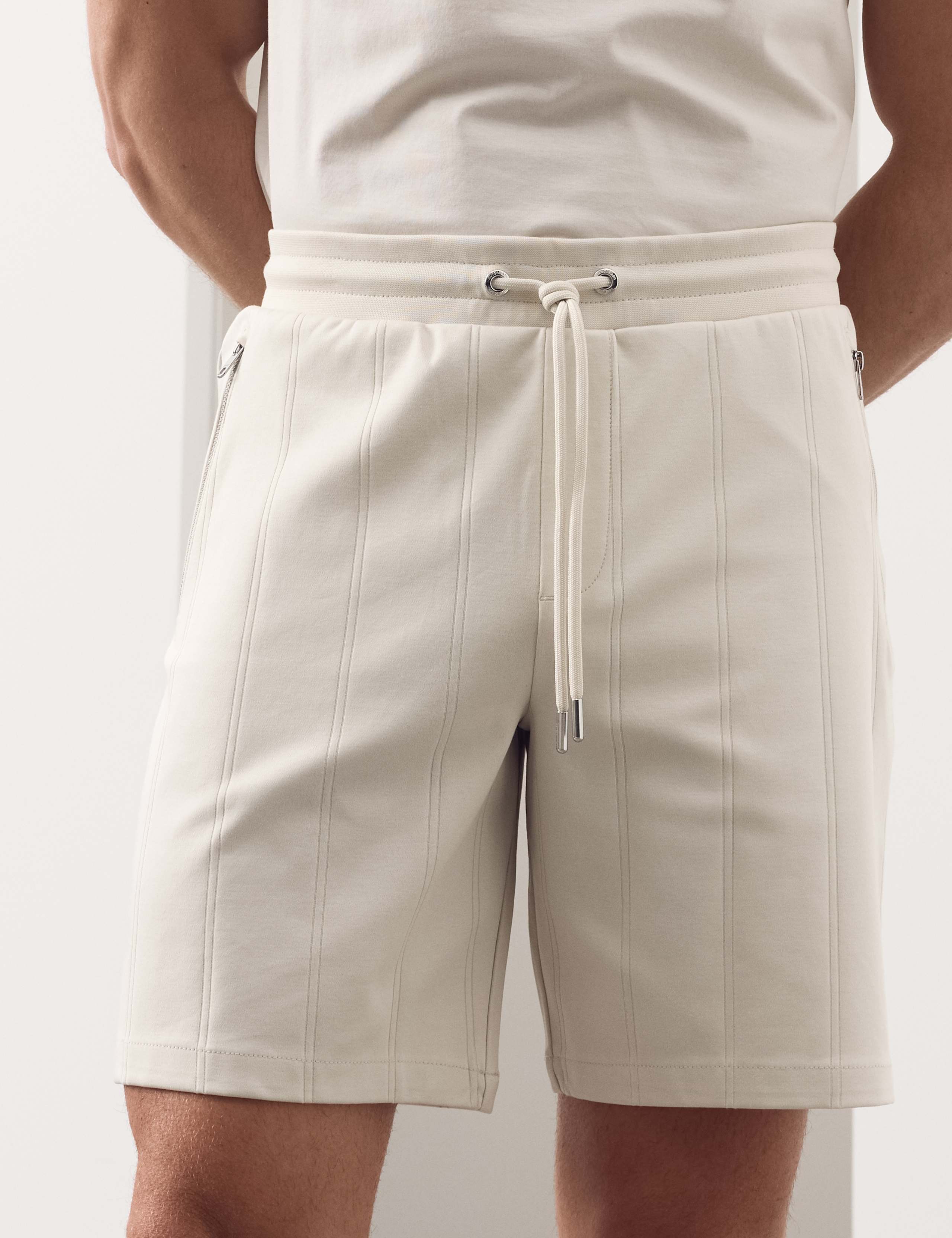 Regular Fit Cotton Rich Textured Shorts