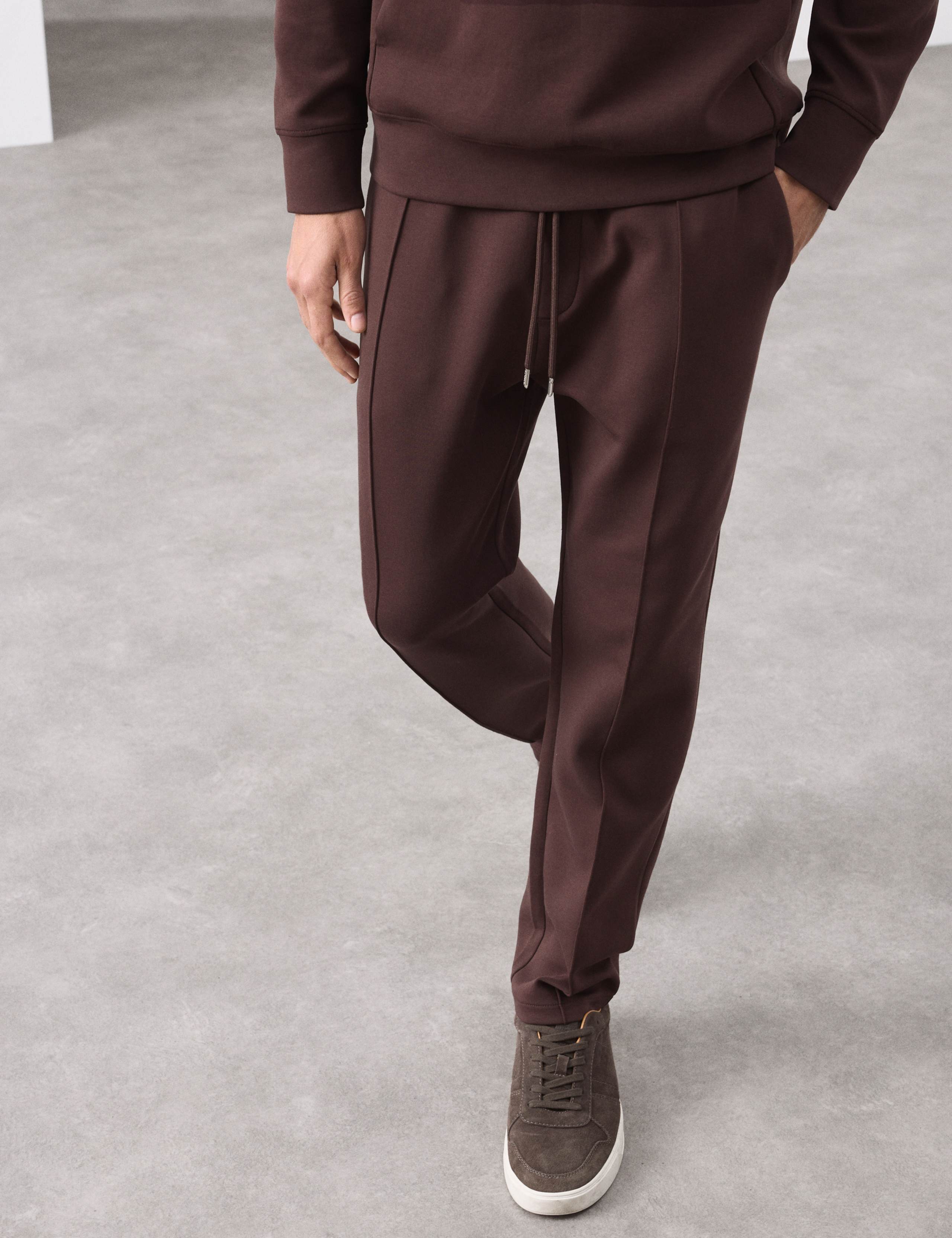 Cotton Rich Pintuck Straight Leg Joggers