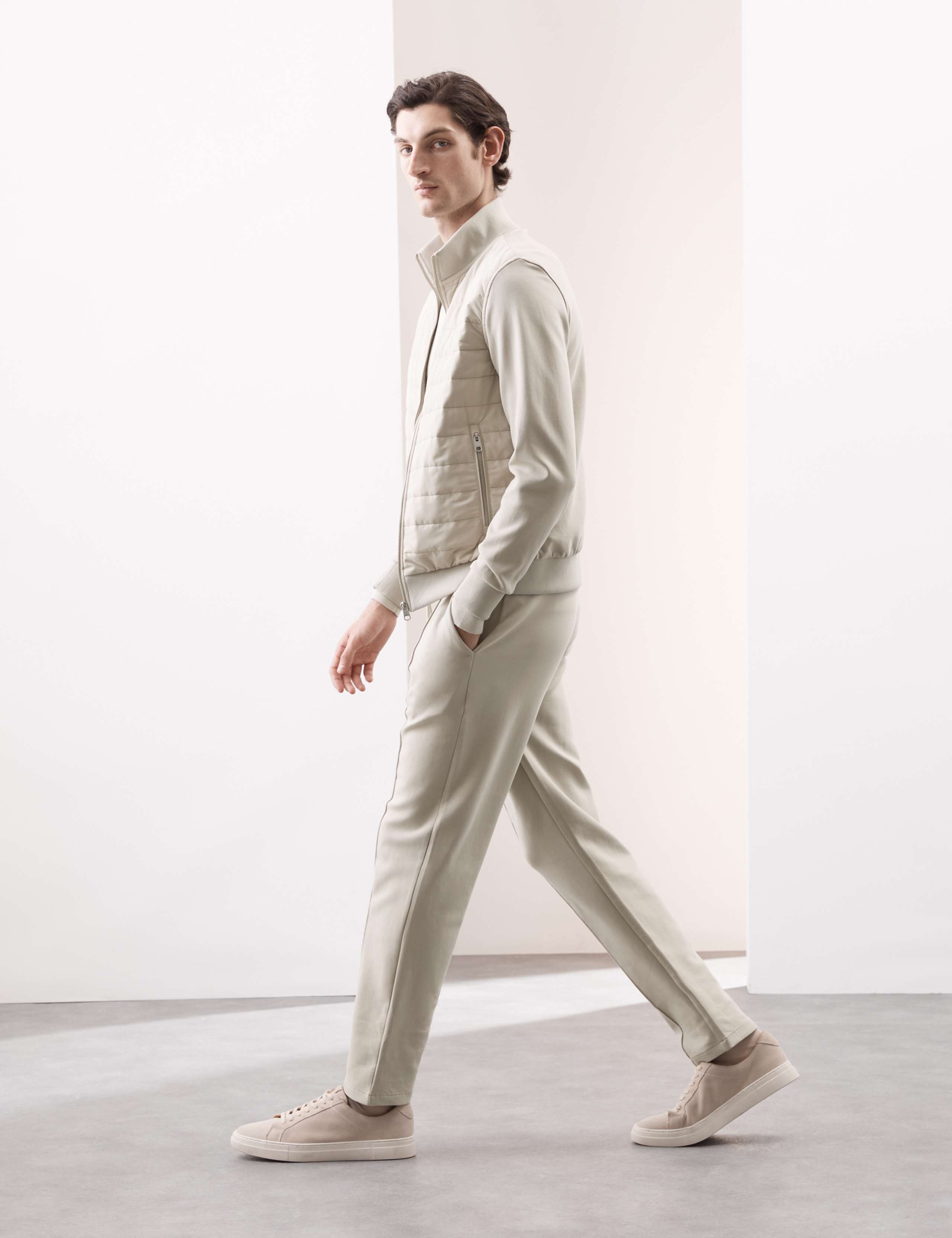 Cotton Rich Pintuck Straight Leg Joggers