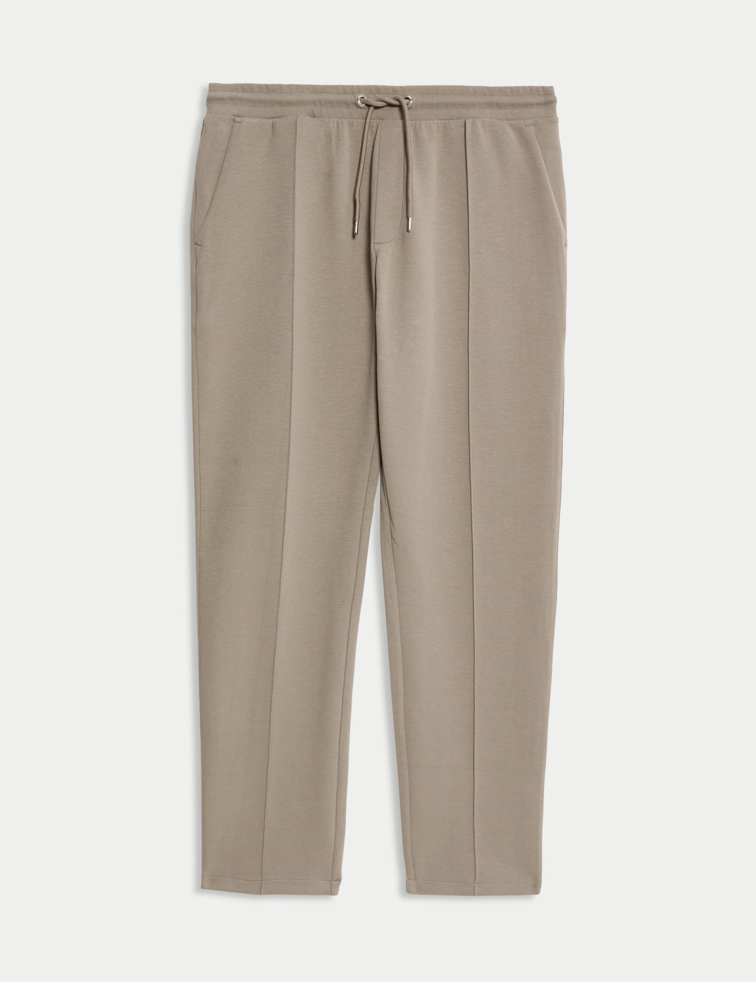 Cotton Rich Pintuck Straight Leg Joggers
