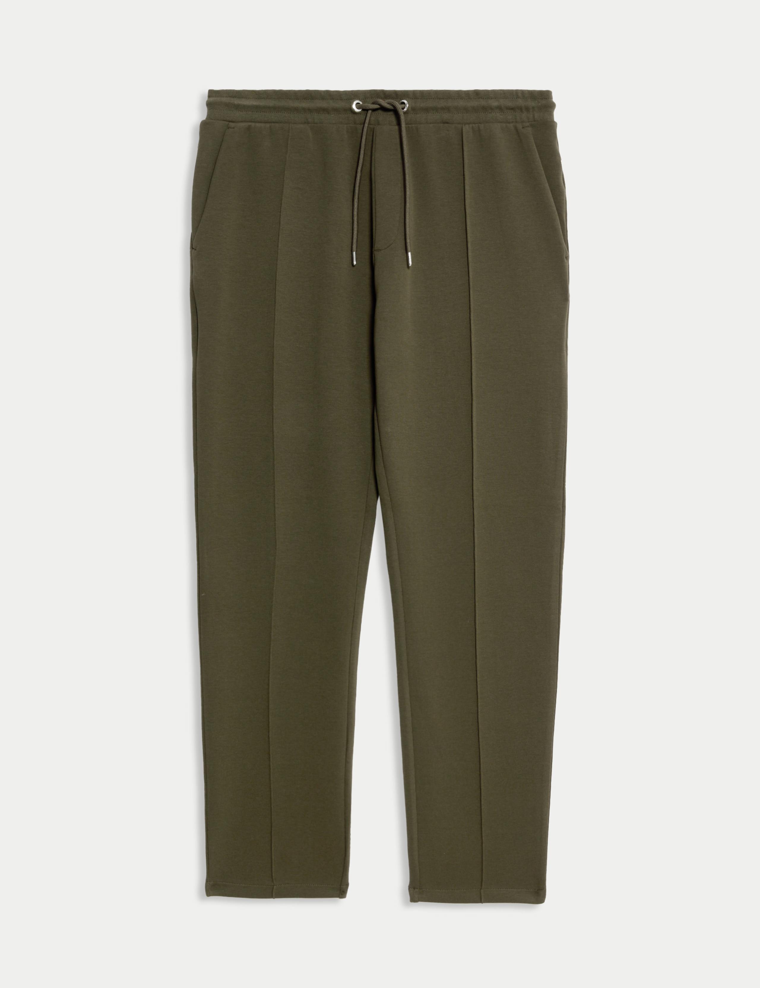 Cotton Rich Pintuck Straight Leg Joggers