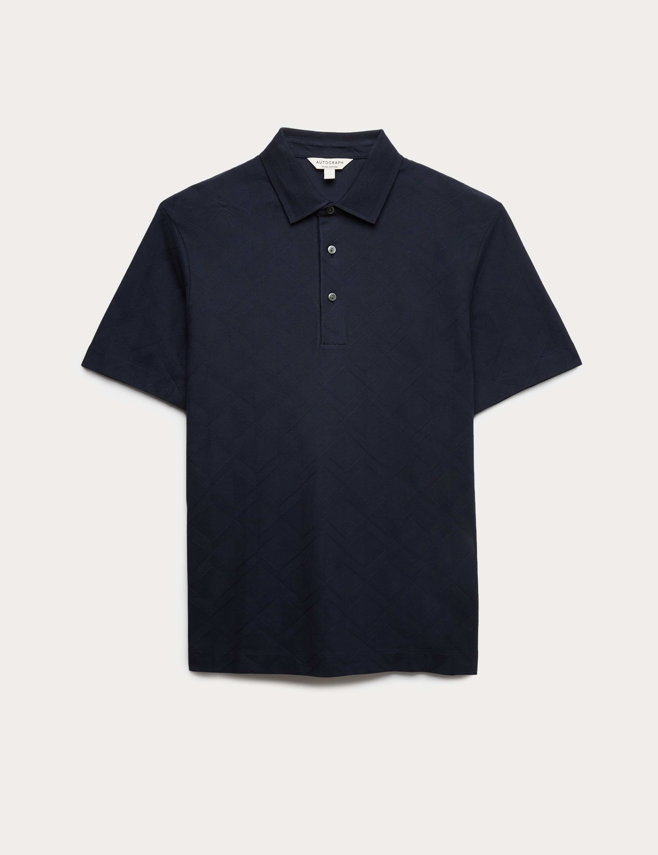 Pure Cotton Textured Polo Shirt