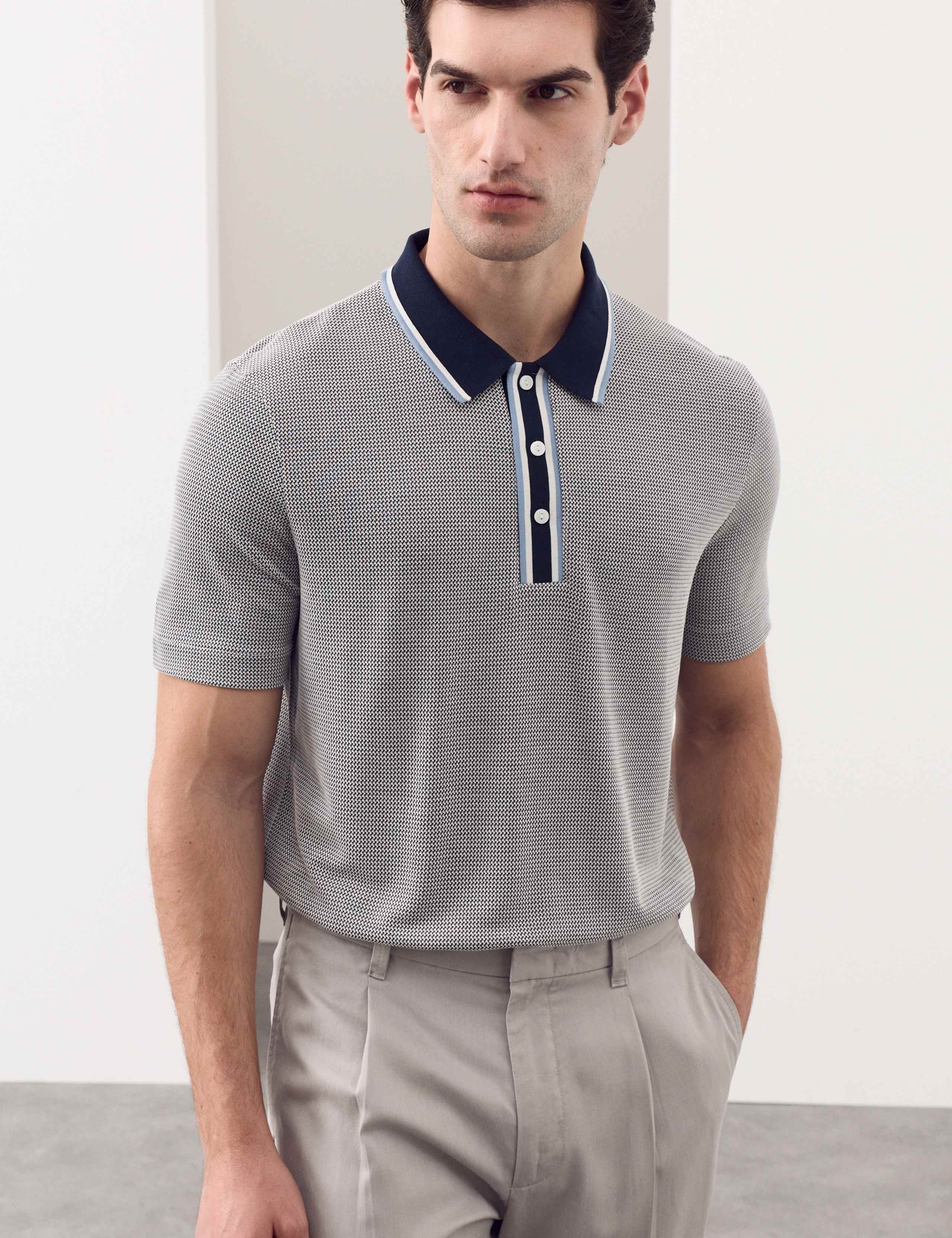 Modal Rich Tipped Soft Polo Shirt