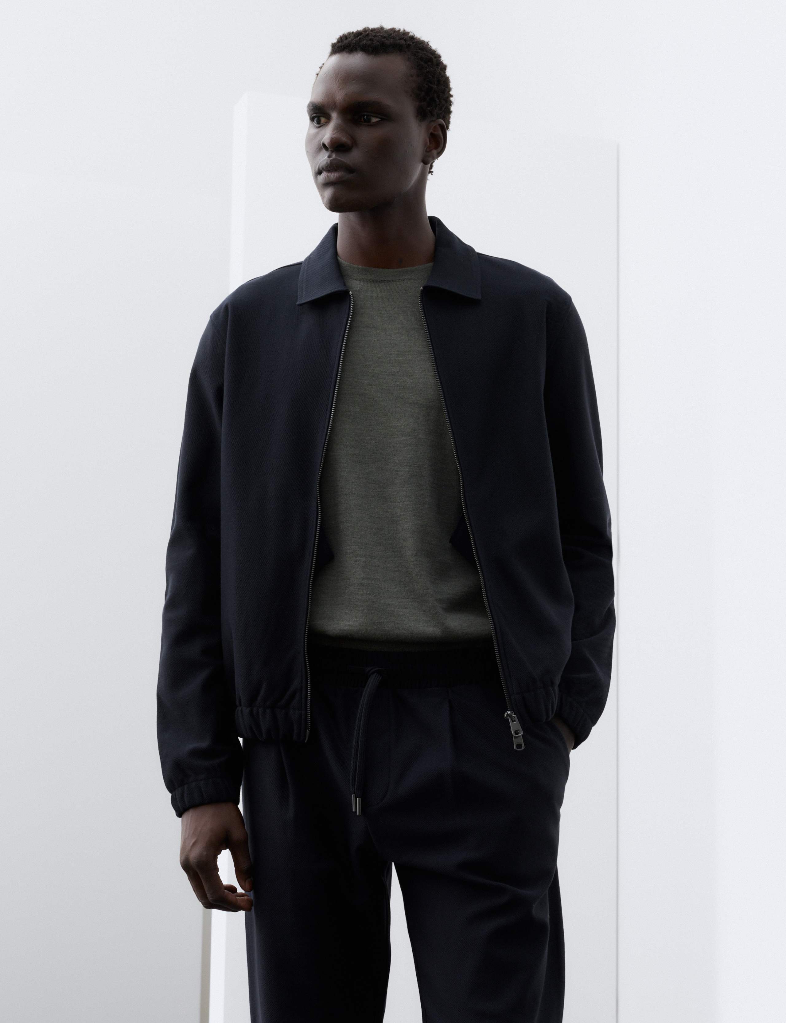 Pure Cotton Twill Zip Through Overshirt