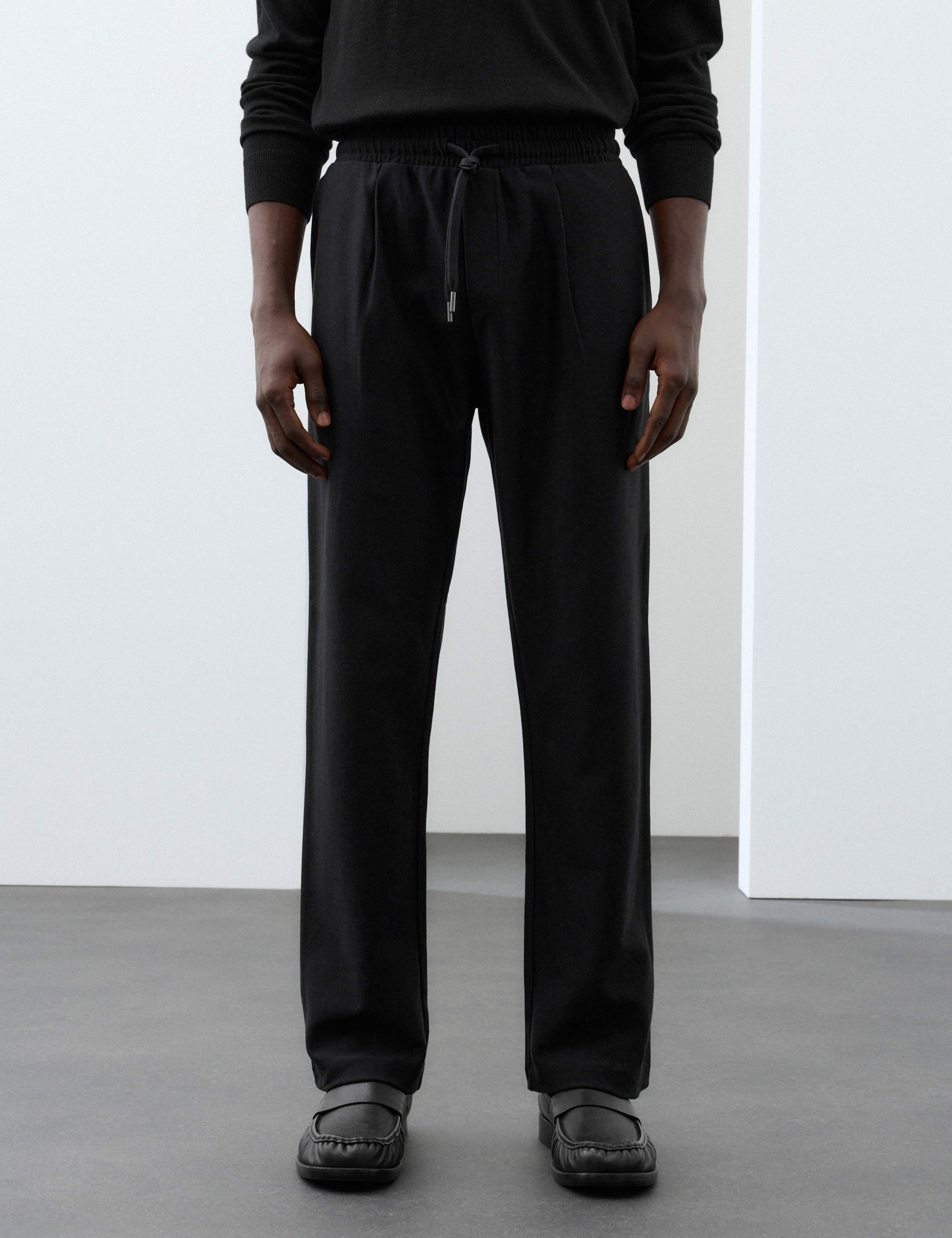 Pure Cotton Twill Single Pleat Trousers