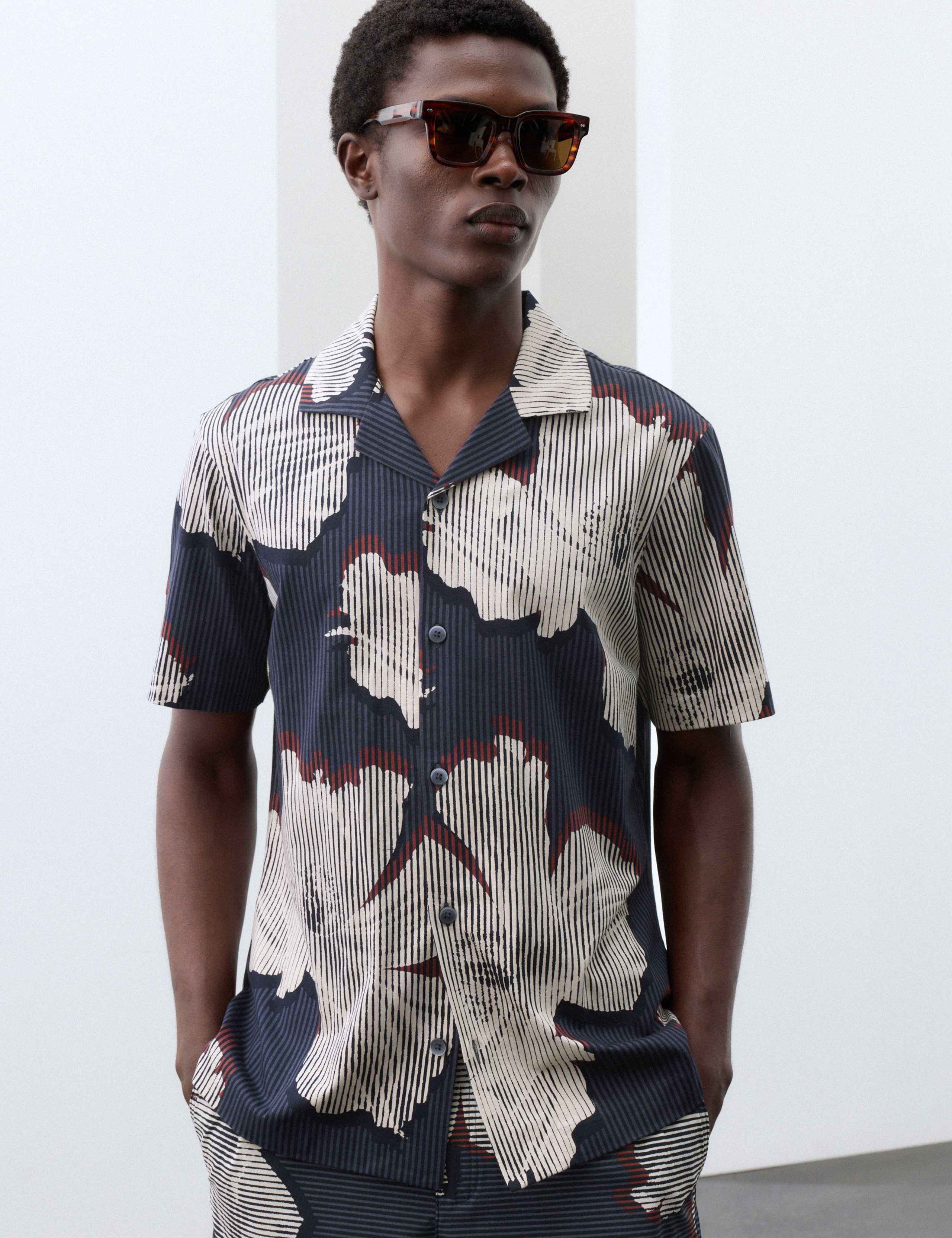 Pure Cotton Floral Short Sleeve Shirt