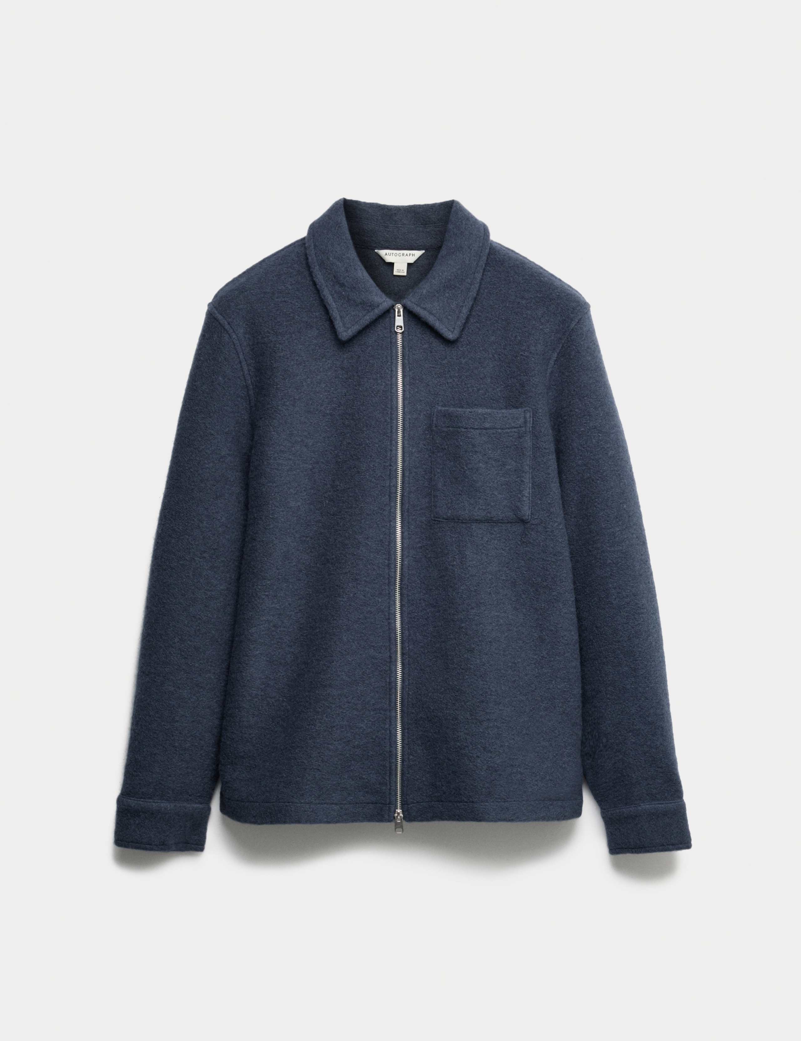 Wool Blend Zip up Fleece Jacket