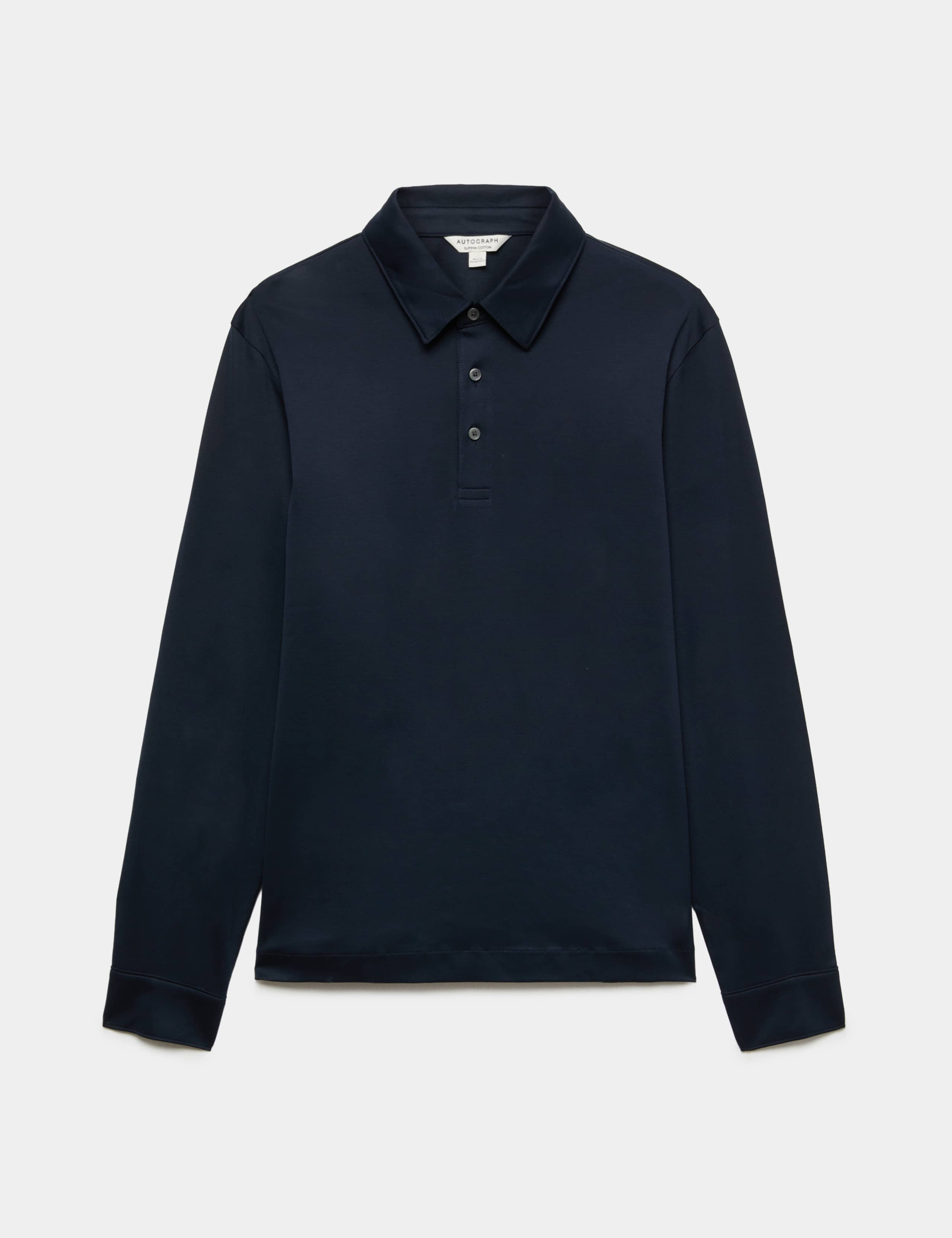 Pure Supima Cotton Long Sleeve Polo Shirt