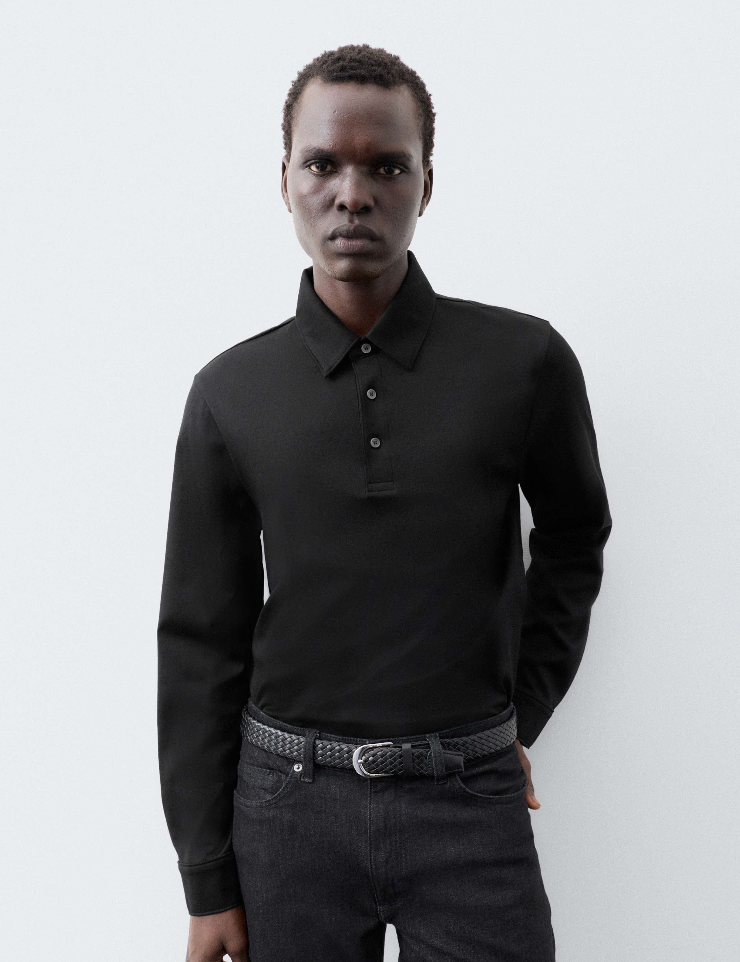Pure Supima Cotton Long Sleeve Polo Shirt