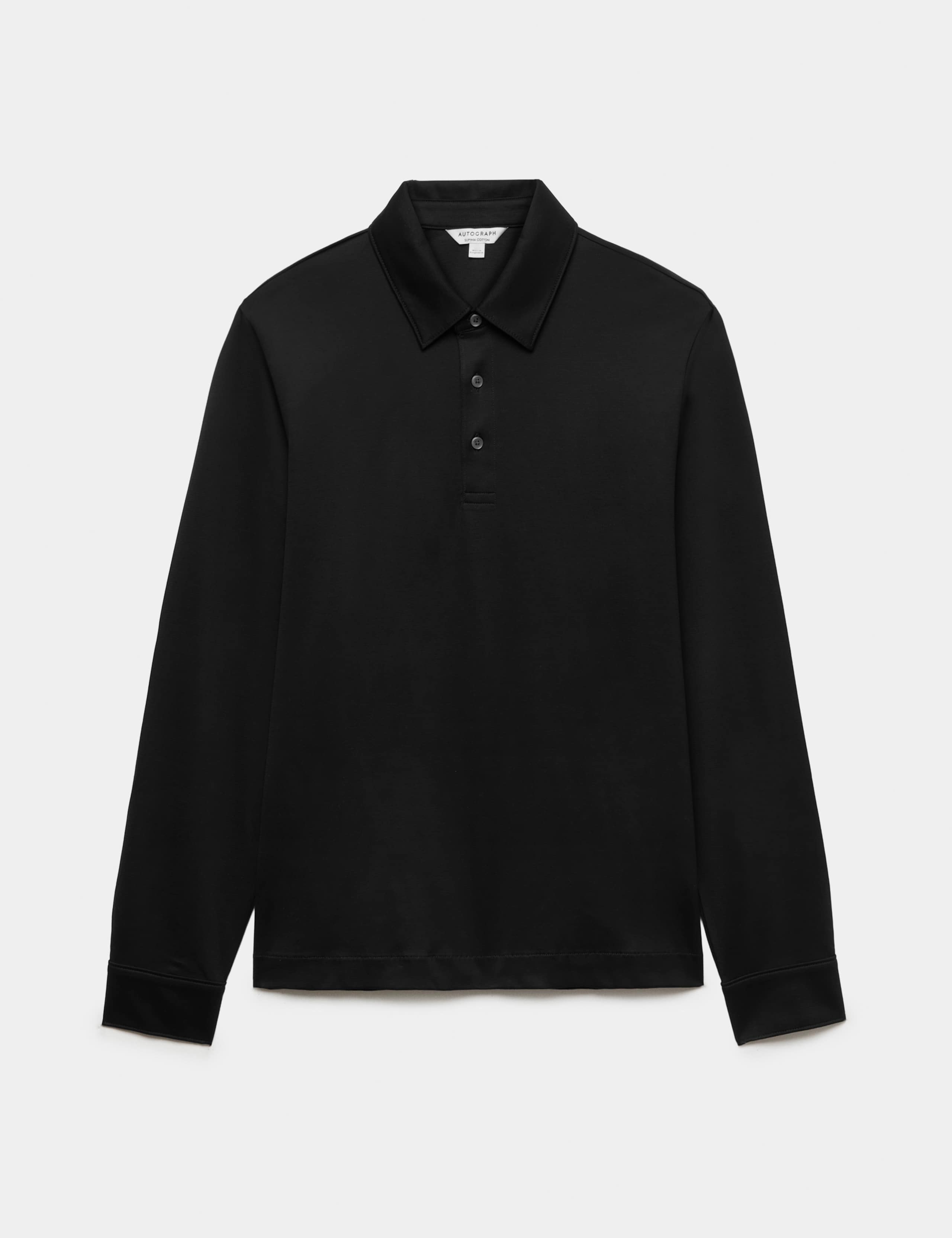 Pure Supima Cotton Long Sleeve Polo Shirt