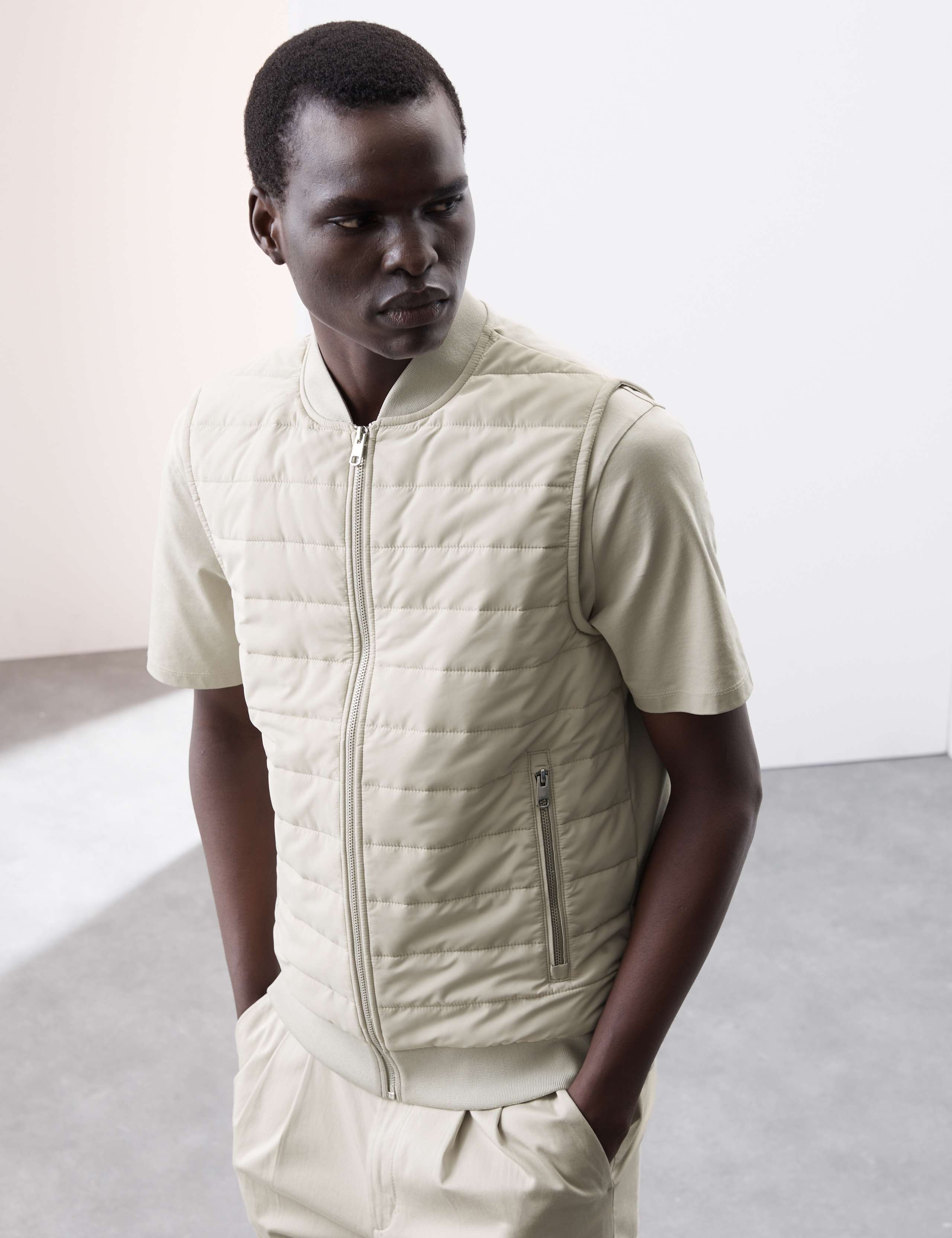 Cotton Rich Zip Up Quilted Gilet with Stormwear™