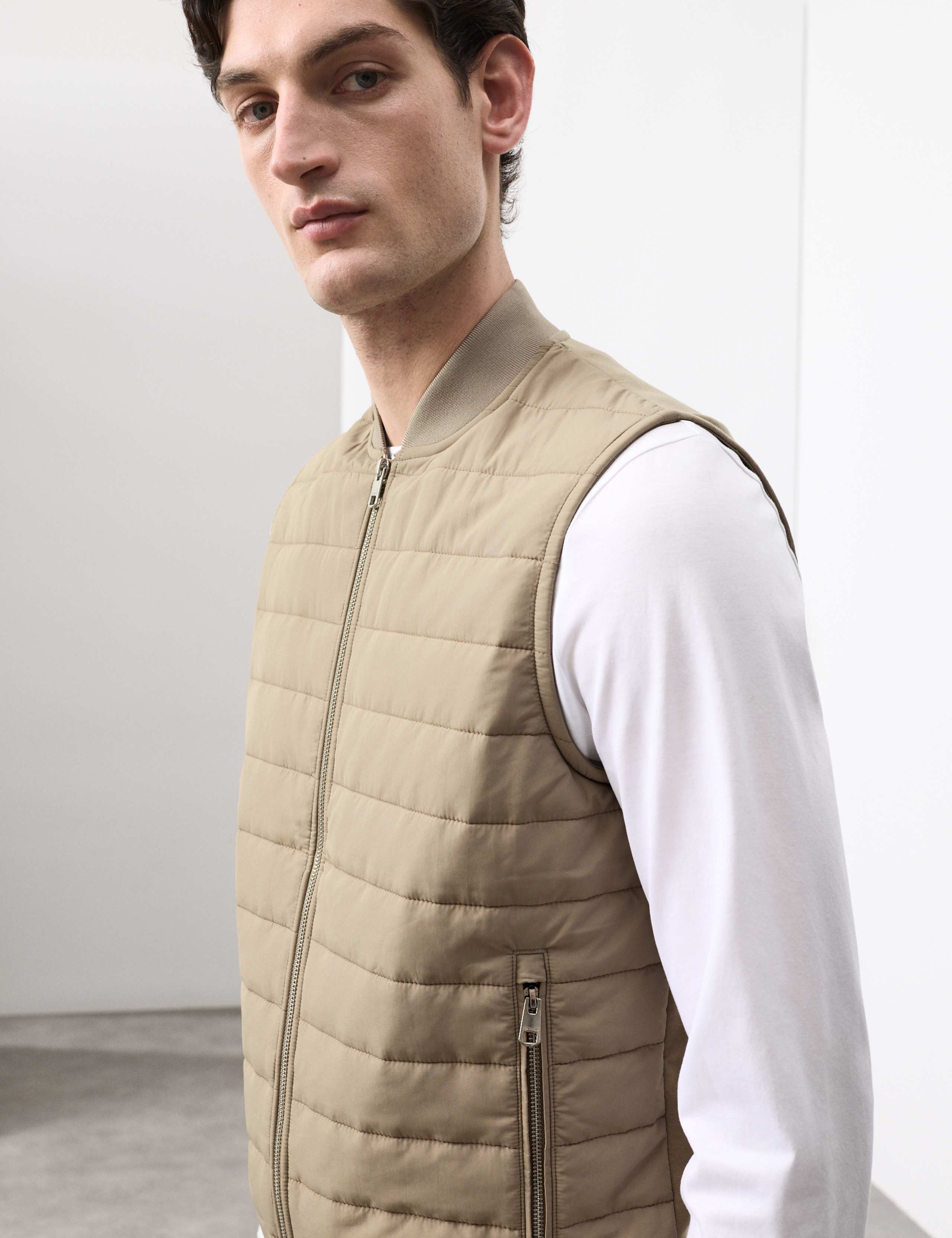 Cotton Rich Zip Up Quilted Gilet with Stormwear™