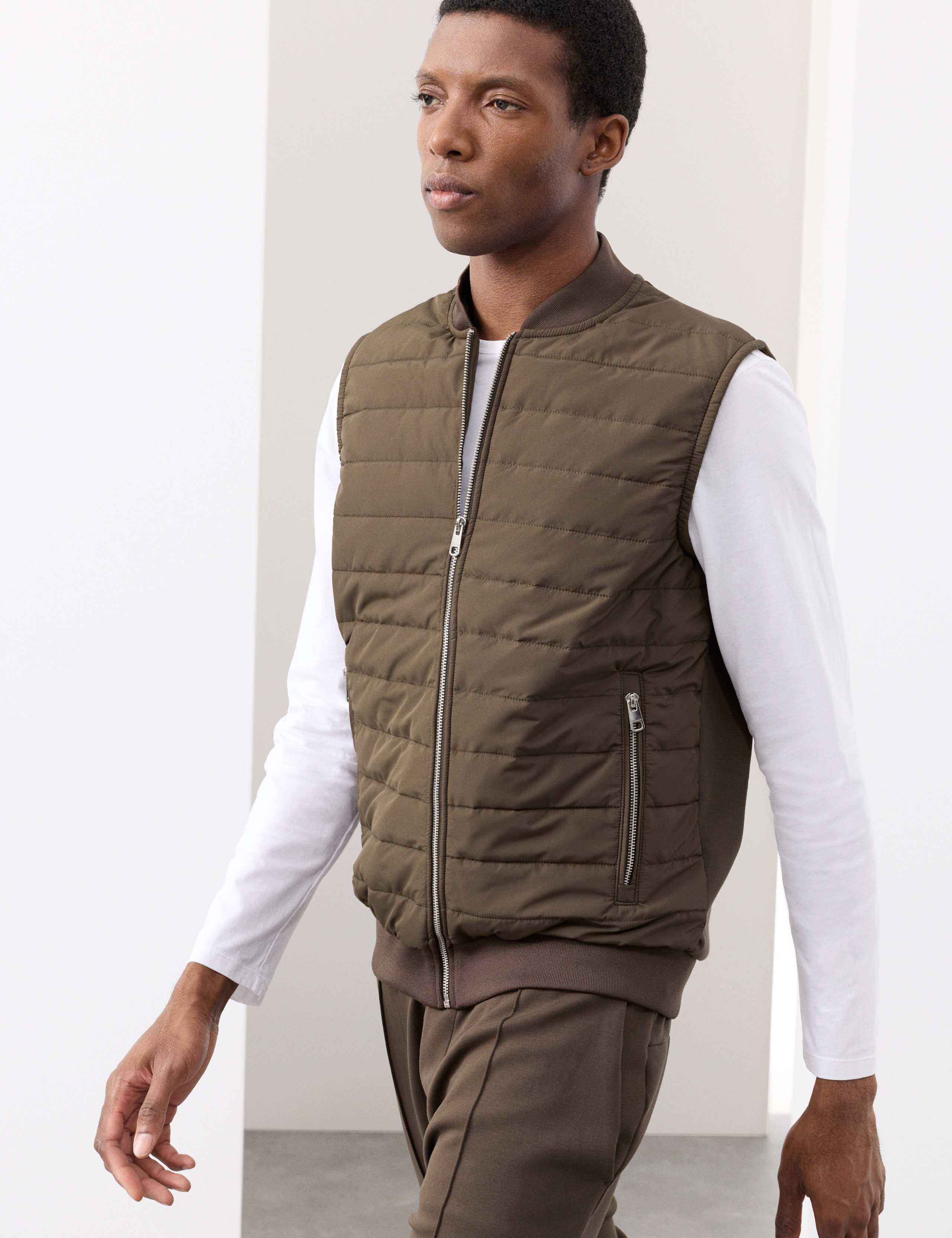 Cotton Rich Zip Up Quilted Gilet with Stormwear™