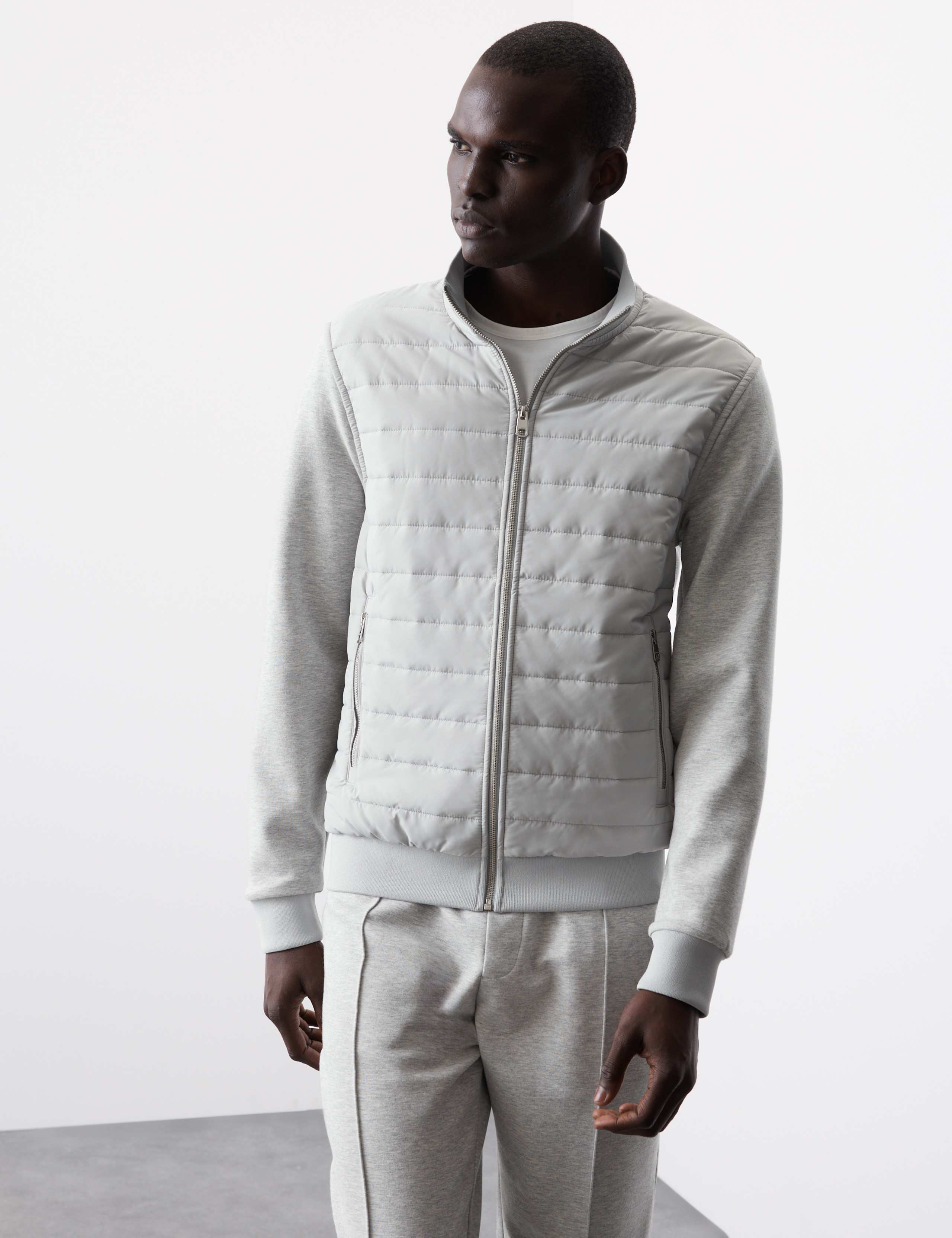 Cotton Rich Zip Up Quilted Jacket