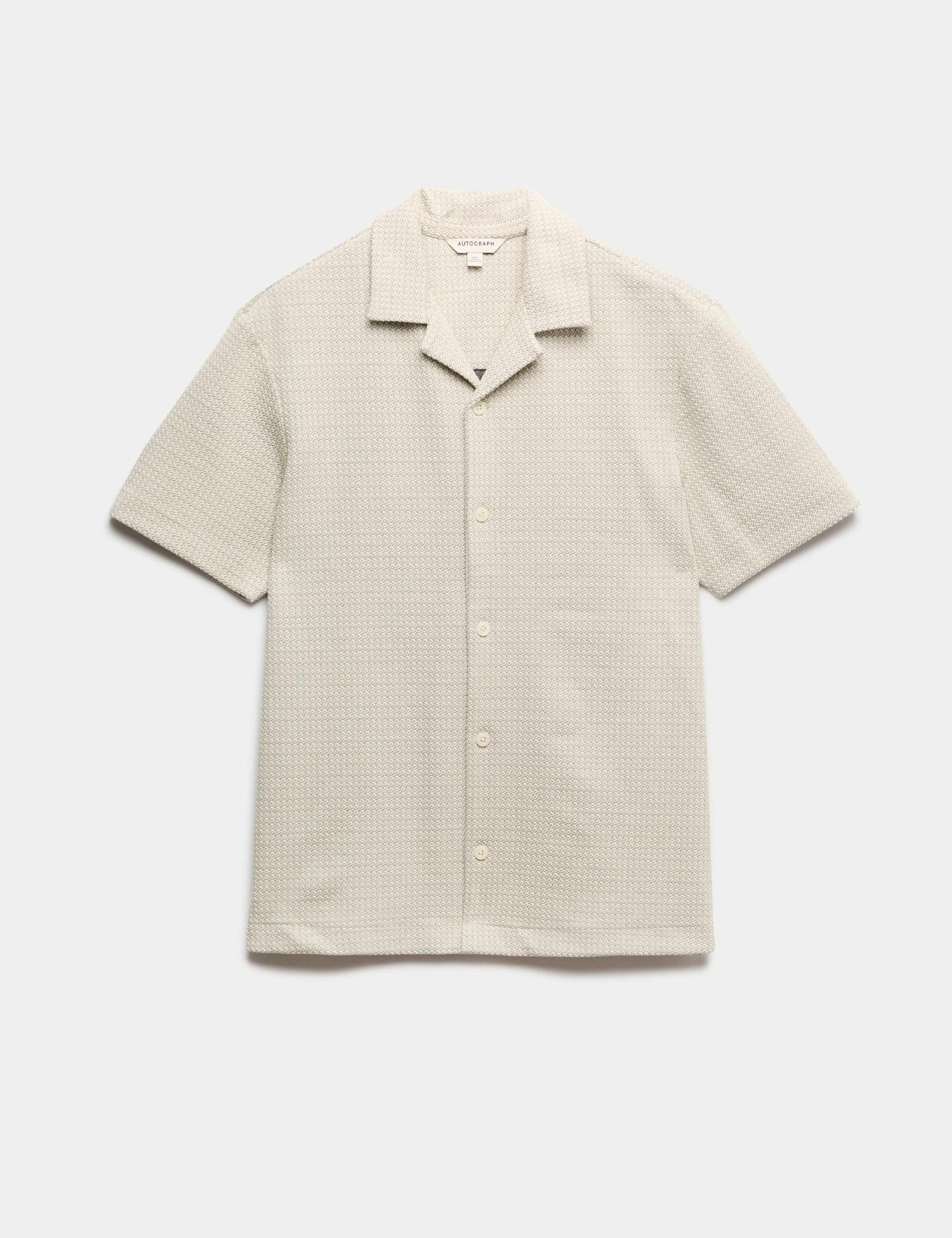 Regular Fit Cotton Blend Textured Shirt