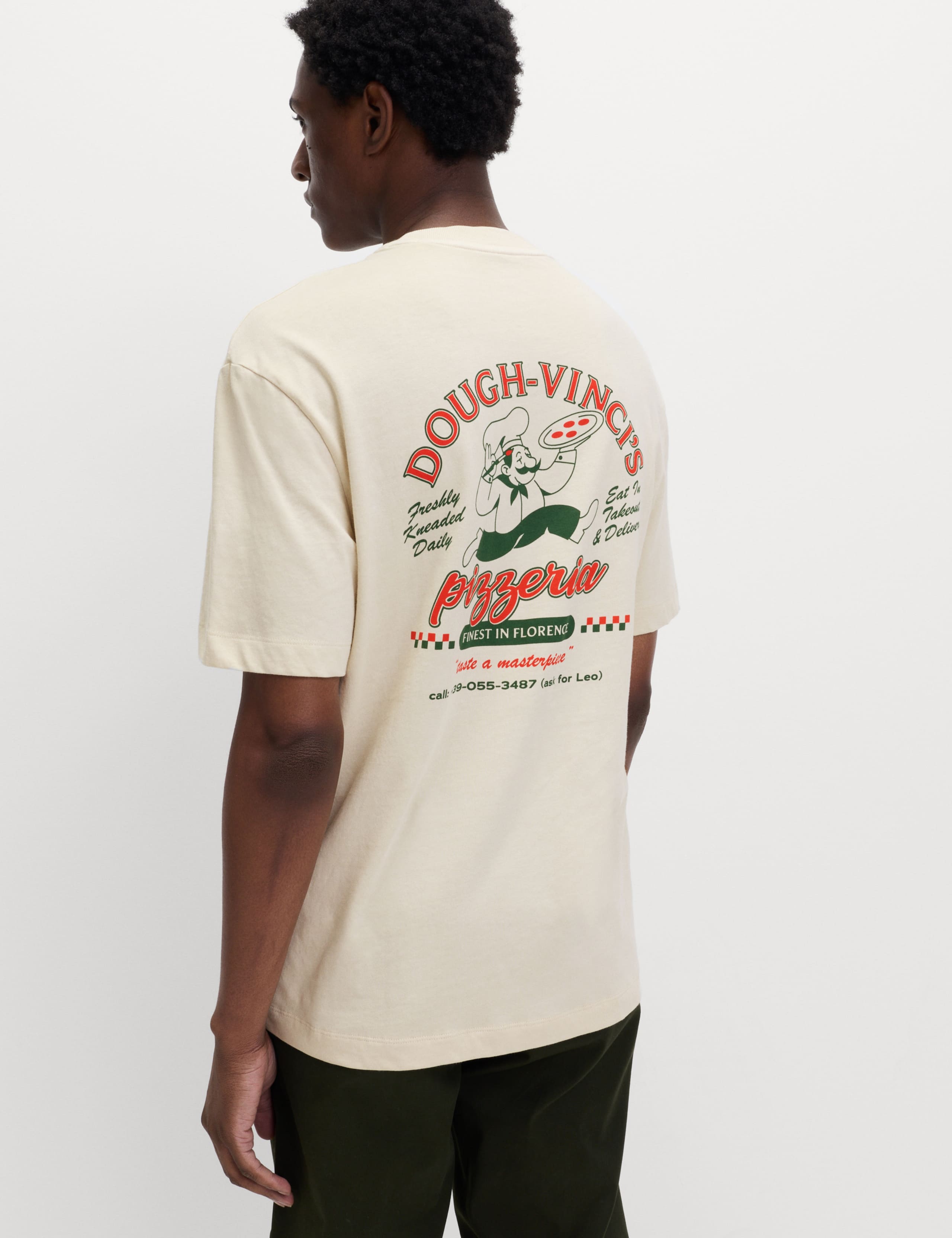 Pure Cotton Pizzeria Graphic Garment Dyed T-Shirt