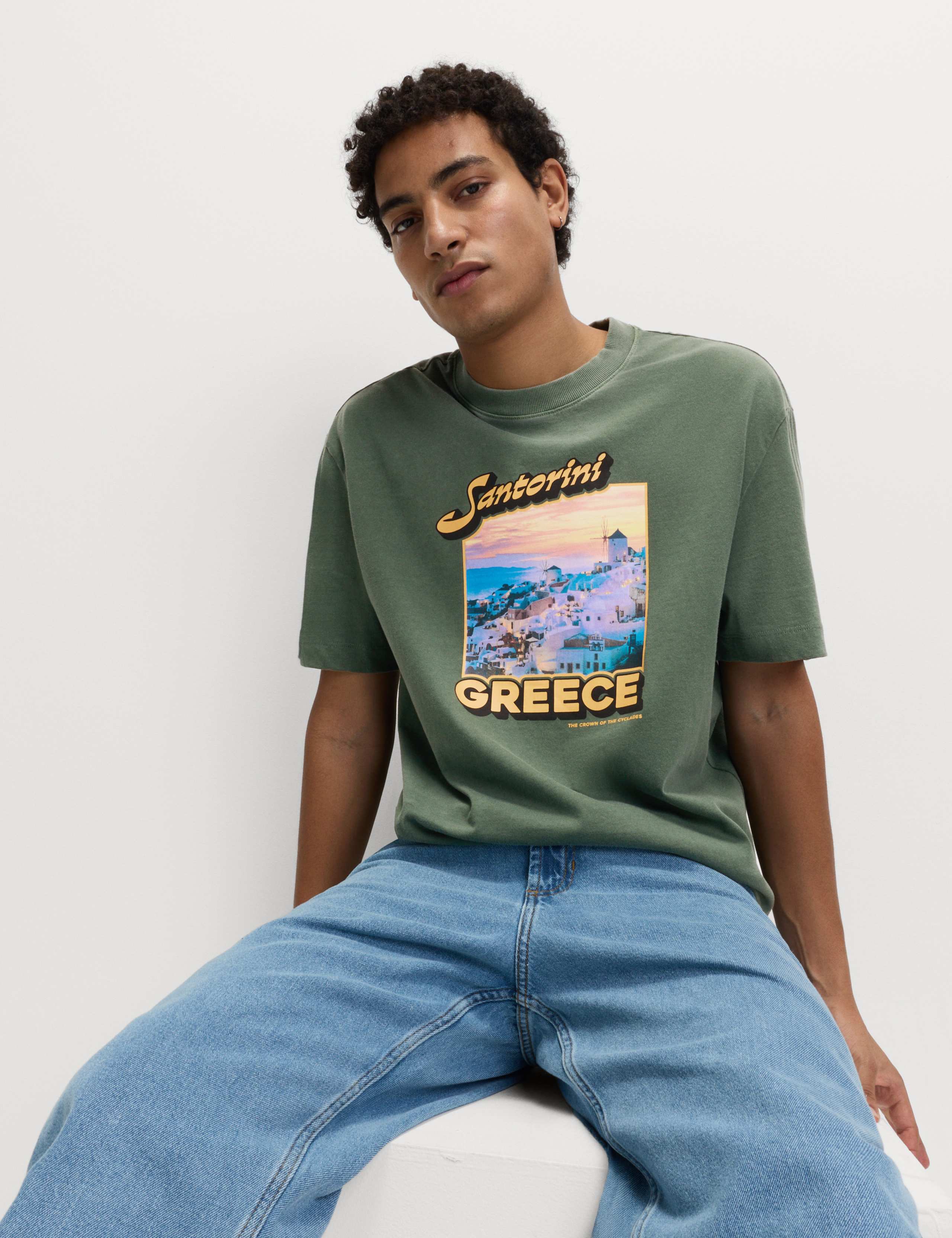 Pure Cotton Graphic Garment Dyed T-Shirt