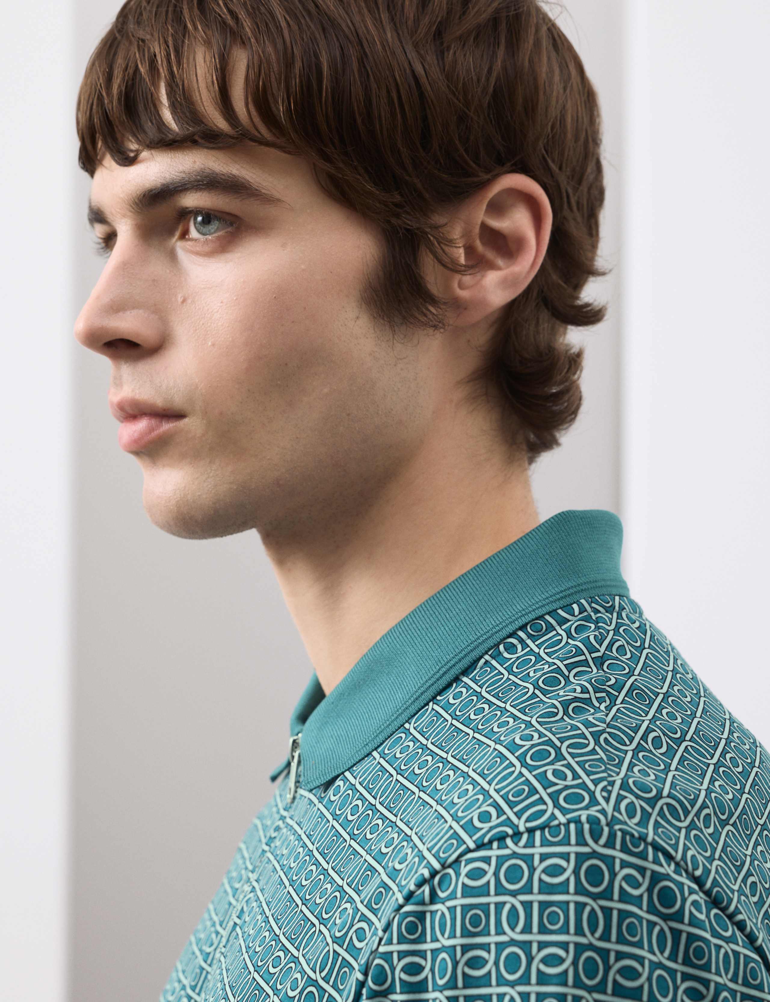 Pure Supima® Cotton Geometric Polo Shirt