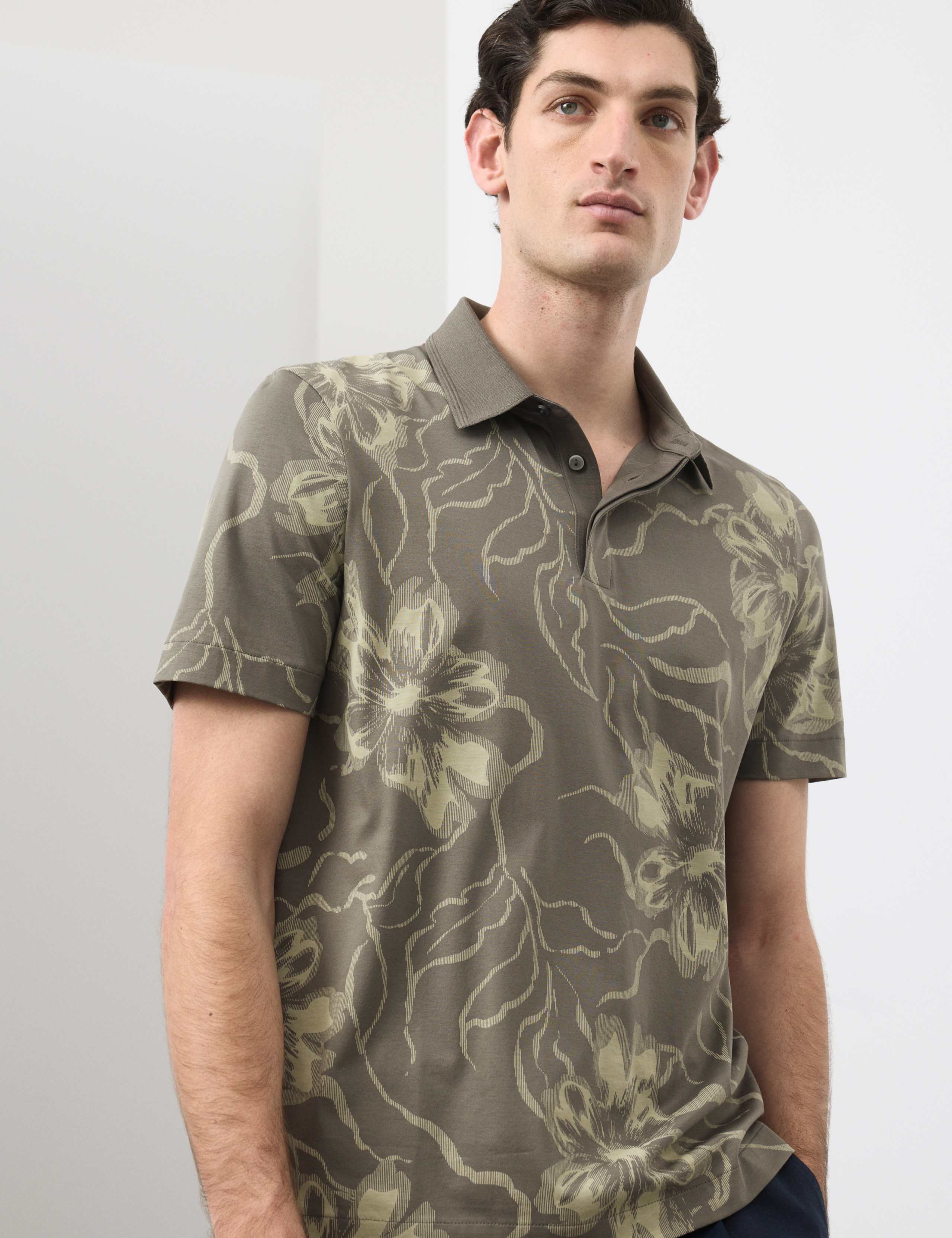 Pure Supima® Cotton Floral Polo Shirt
