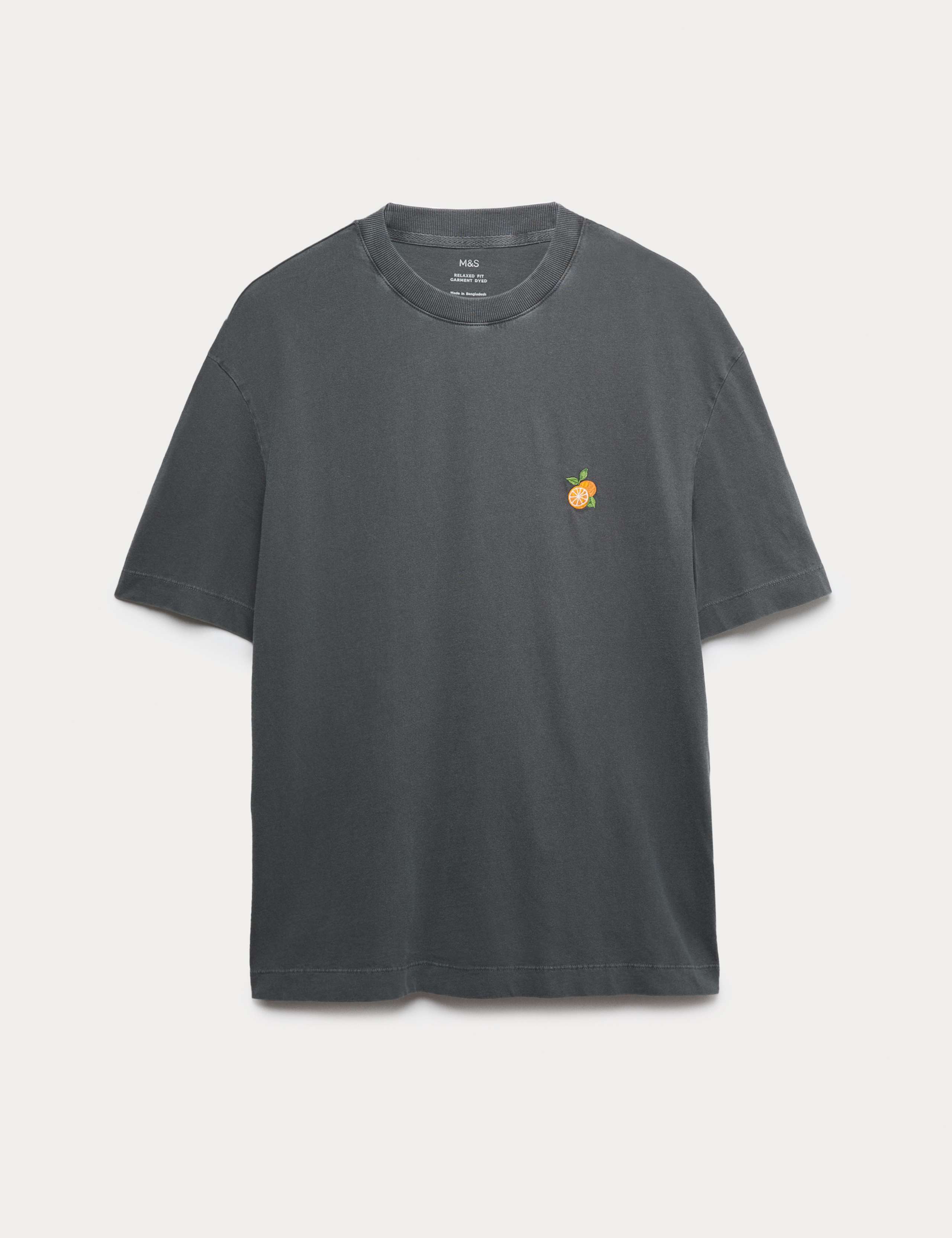 Pure Cotton Oranges Garment Dyed T-Shirt