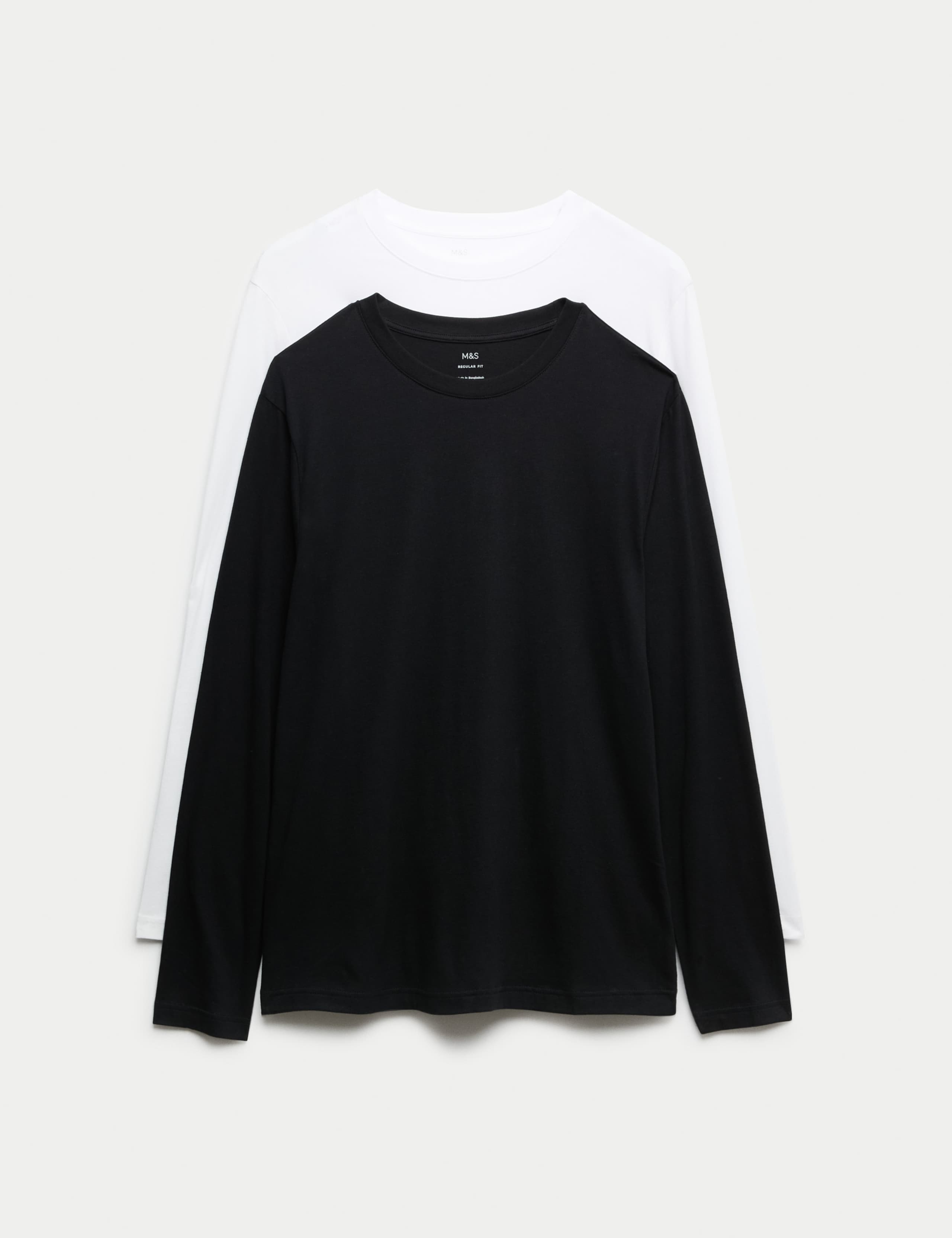 2 Pack Pure Cotton Long Sleeve T-Shirts