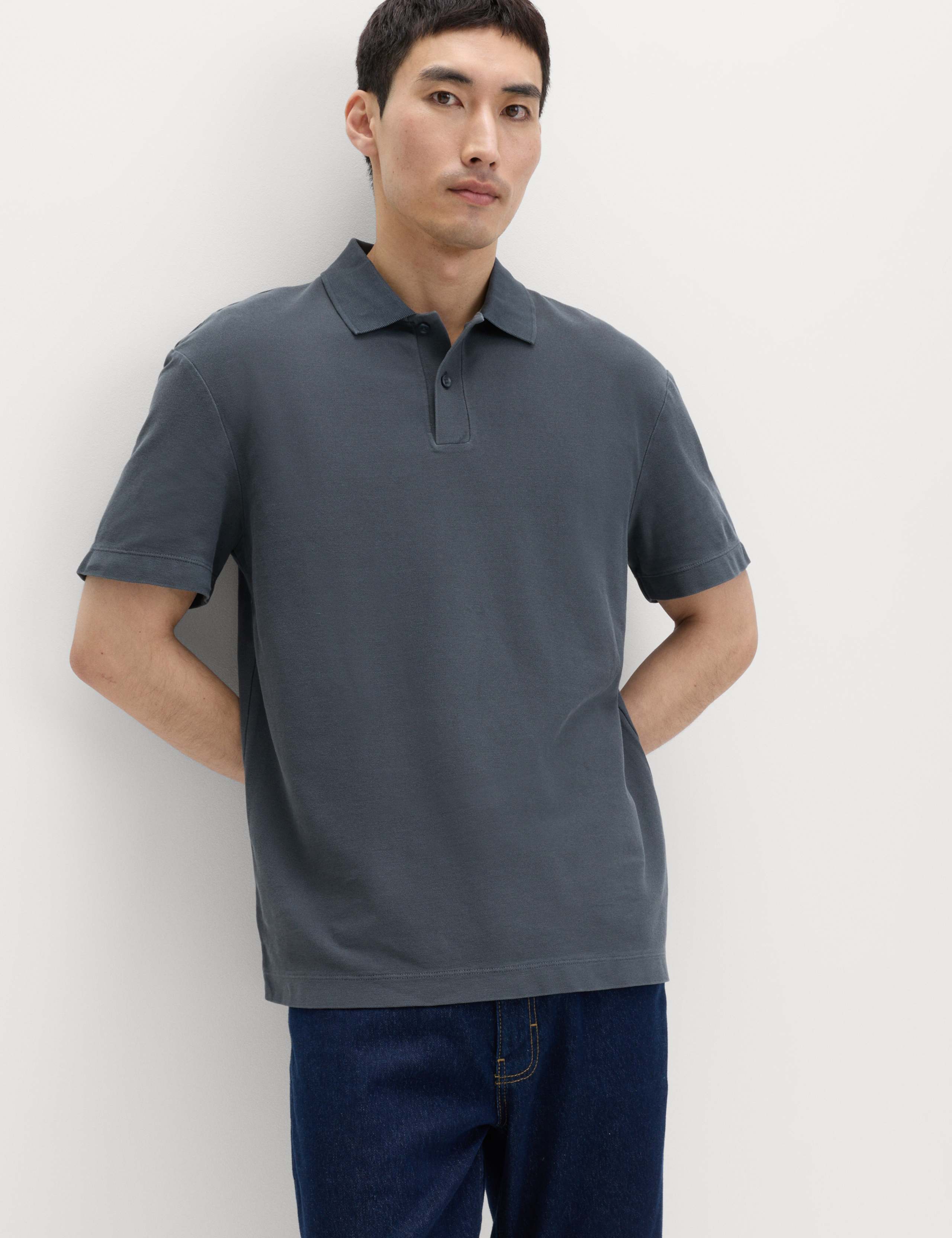 Pure Cotton Garment Dyed Polo Shirt