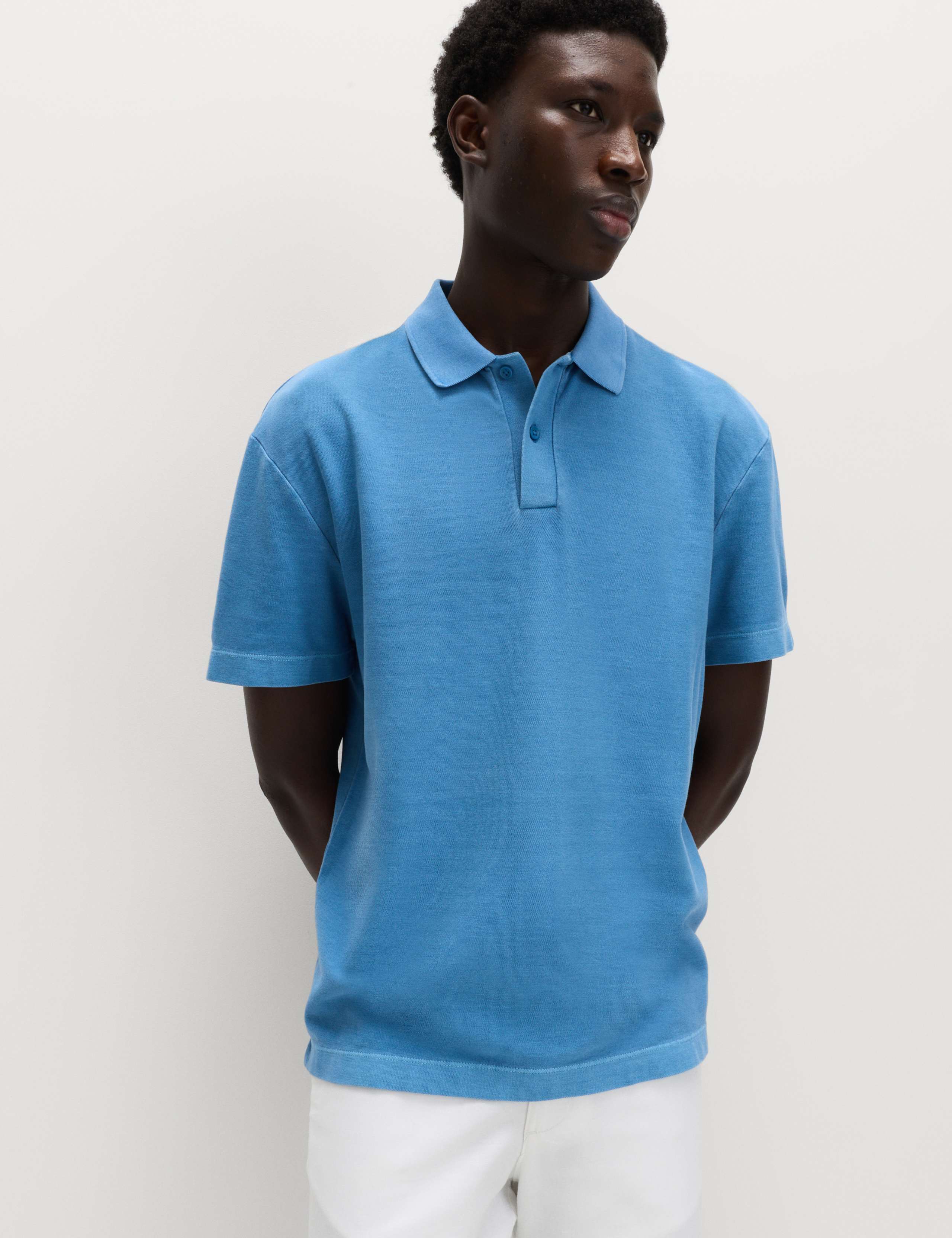 Pure Cotton Garment Dyed Polo Shirt