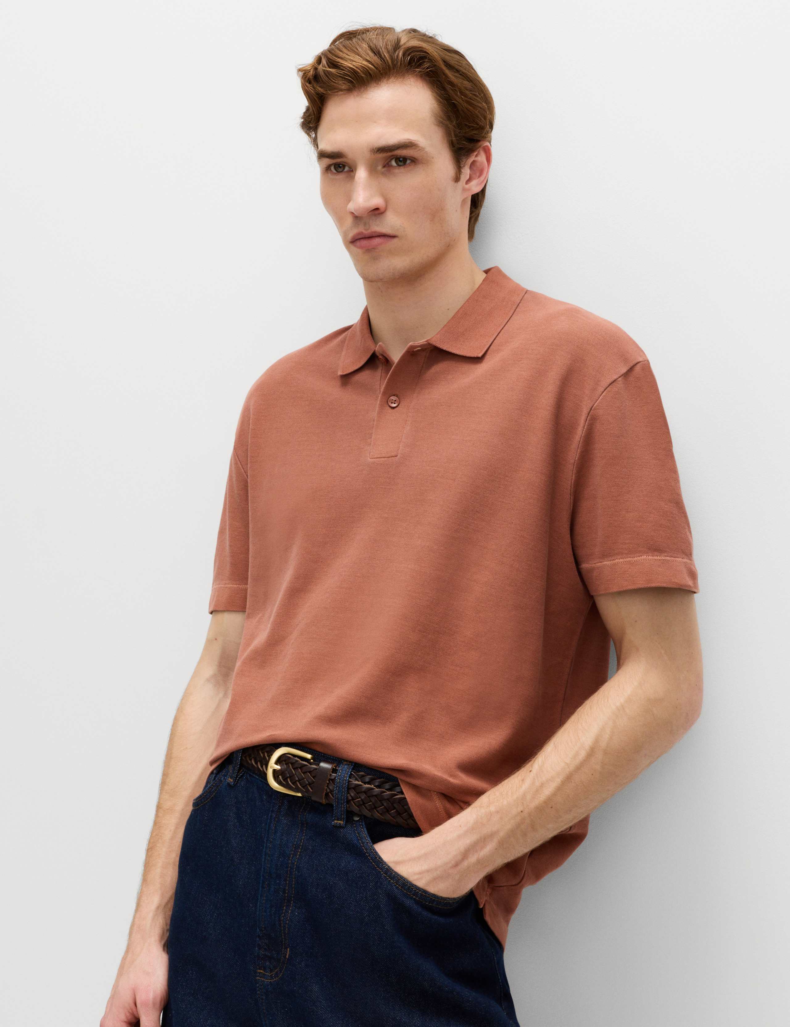 Pure Cotton Garment Dyed Polo Shirt