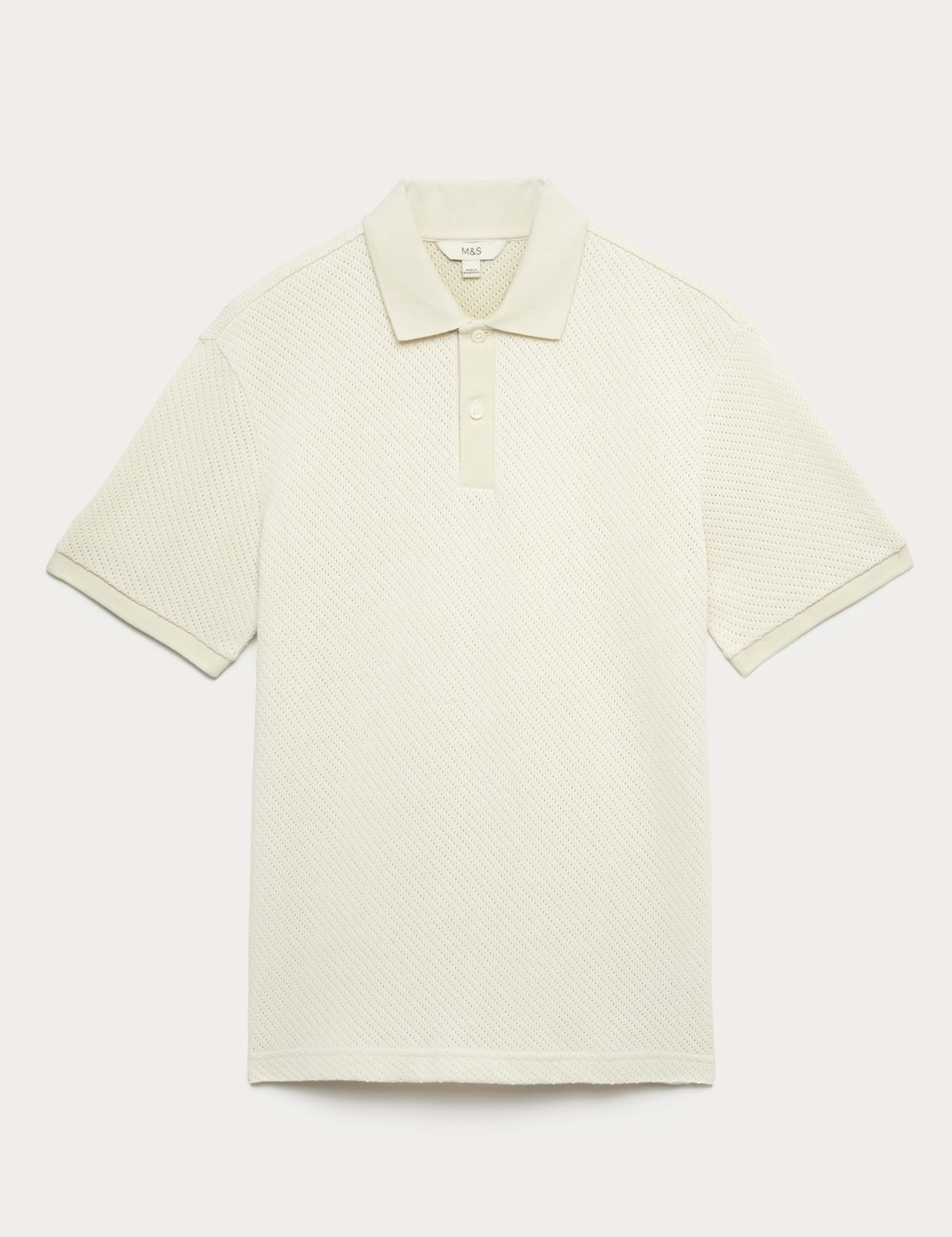 Cotton Rich Textured Knitted Polo Shirt