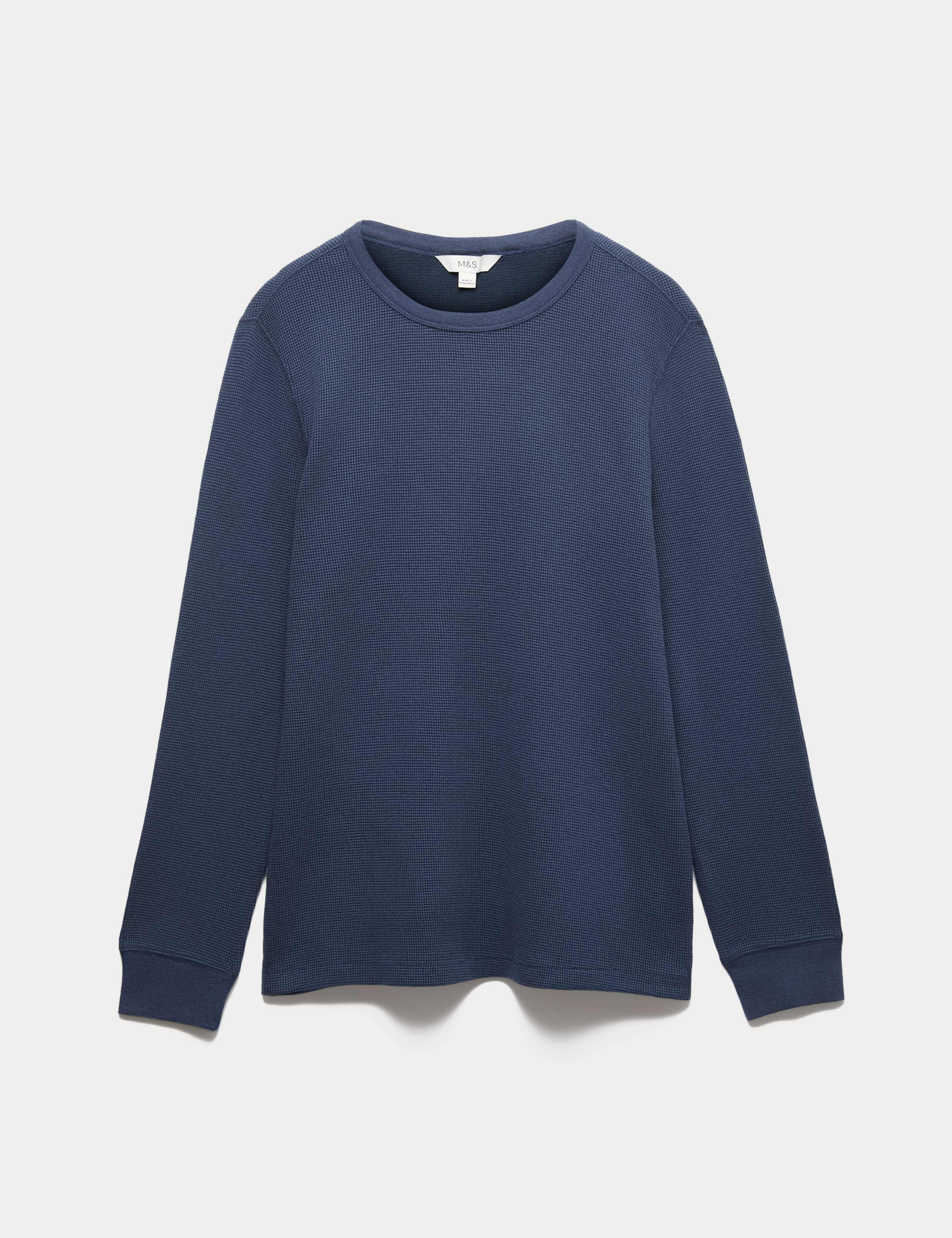 Pure Cotton 2-Tone Waffle Sweatshirt