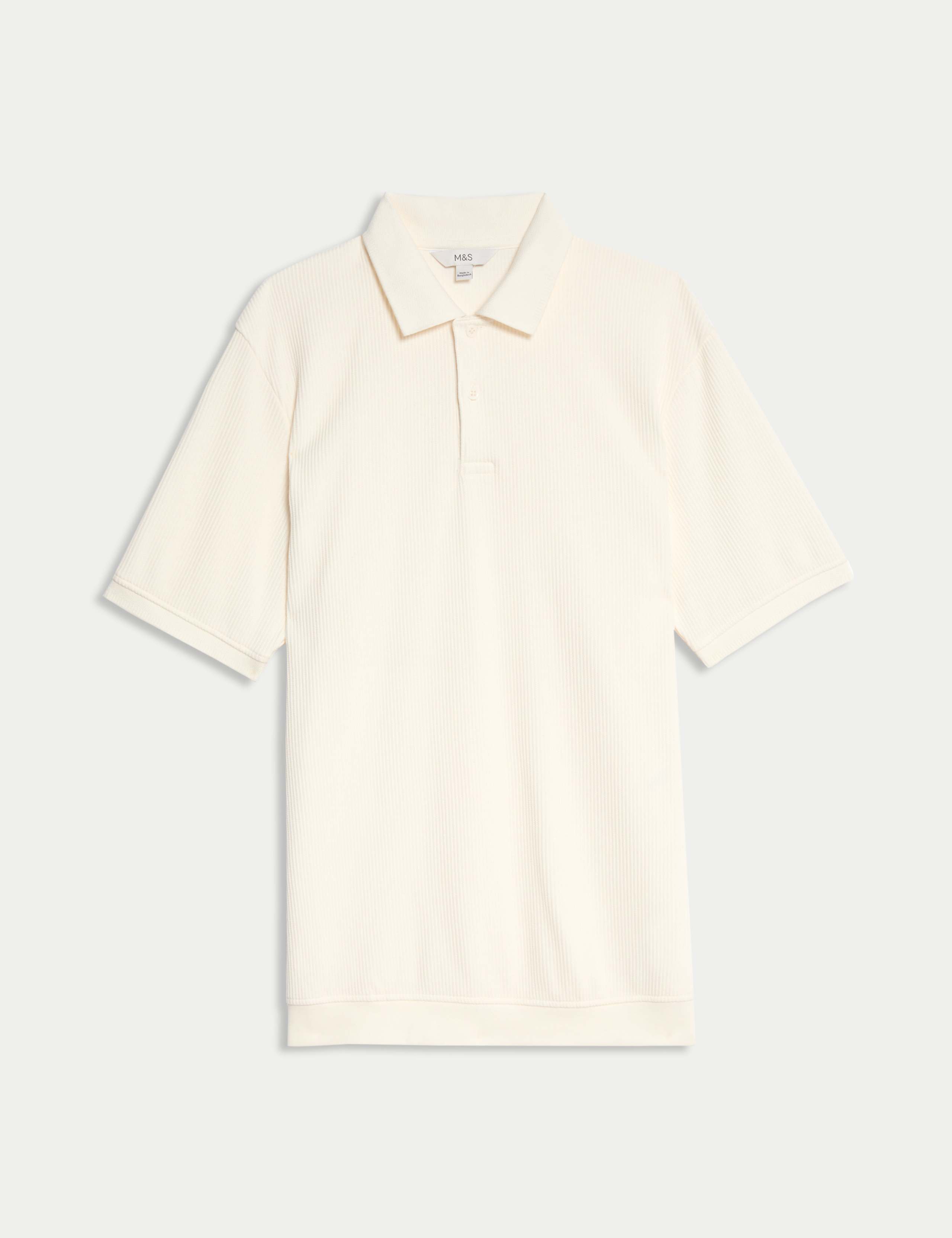 Pure Cotton Textured Polo Shirt