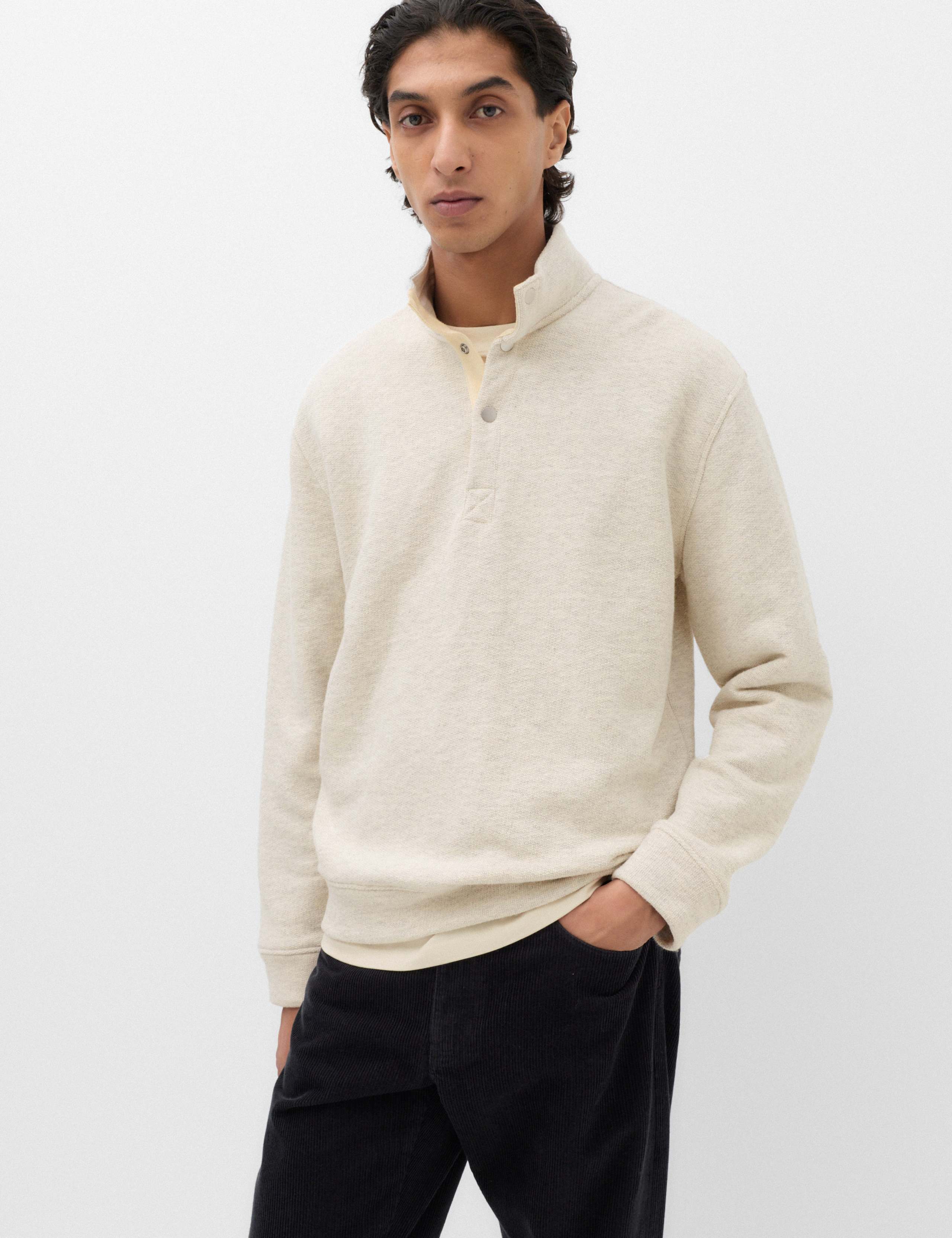 Pure Cotton Funnel Neck Overshirt
