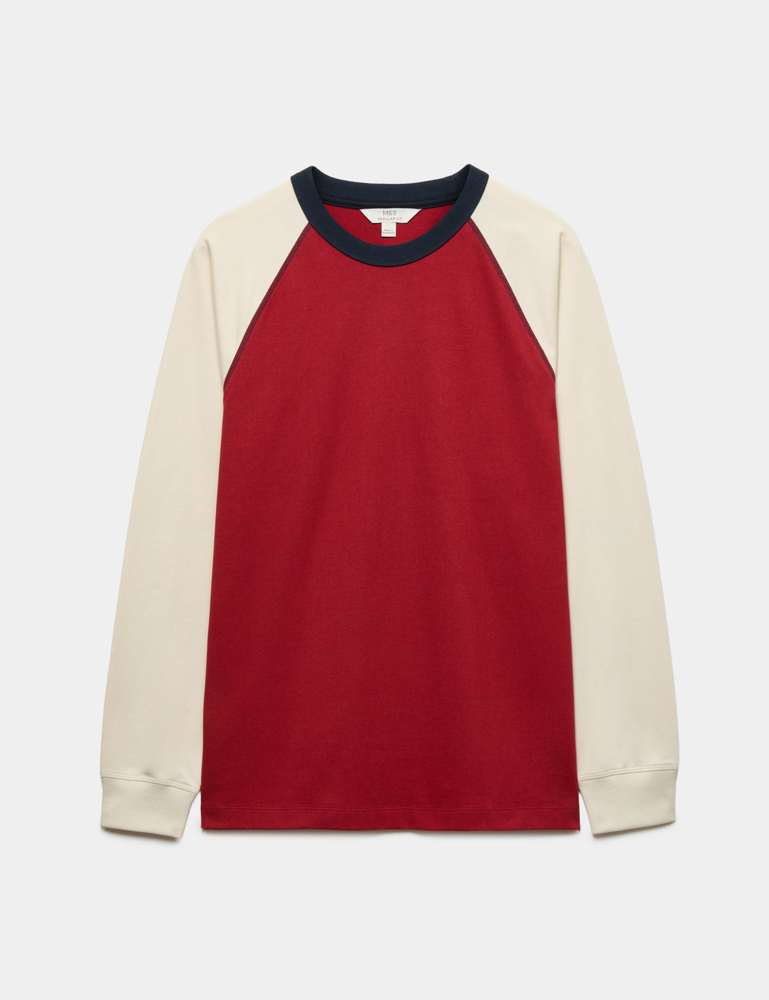 Pure Cotton Raglan Sleeve Crew Neck Sweatshirt