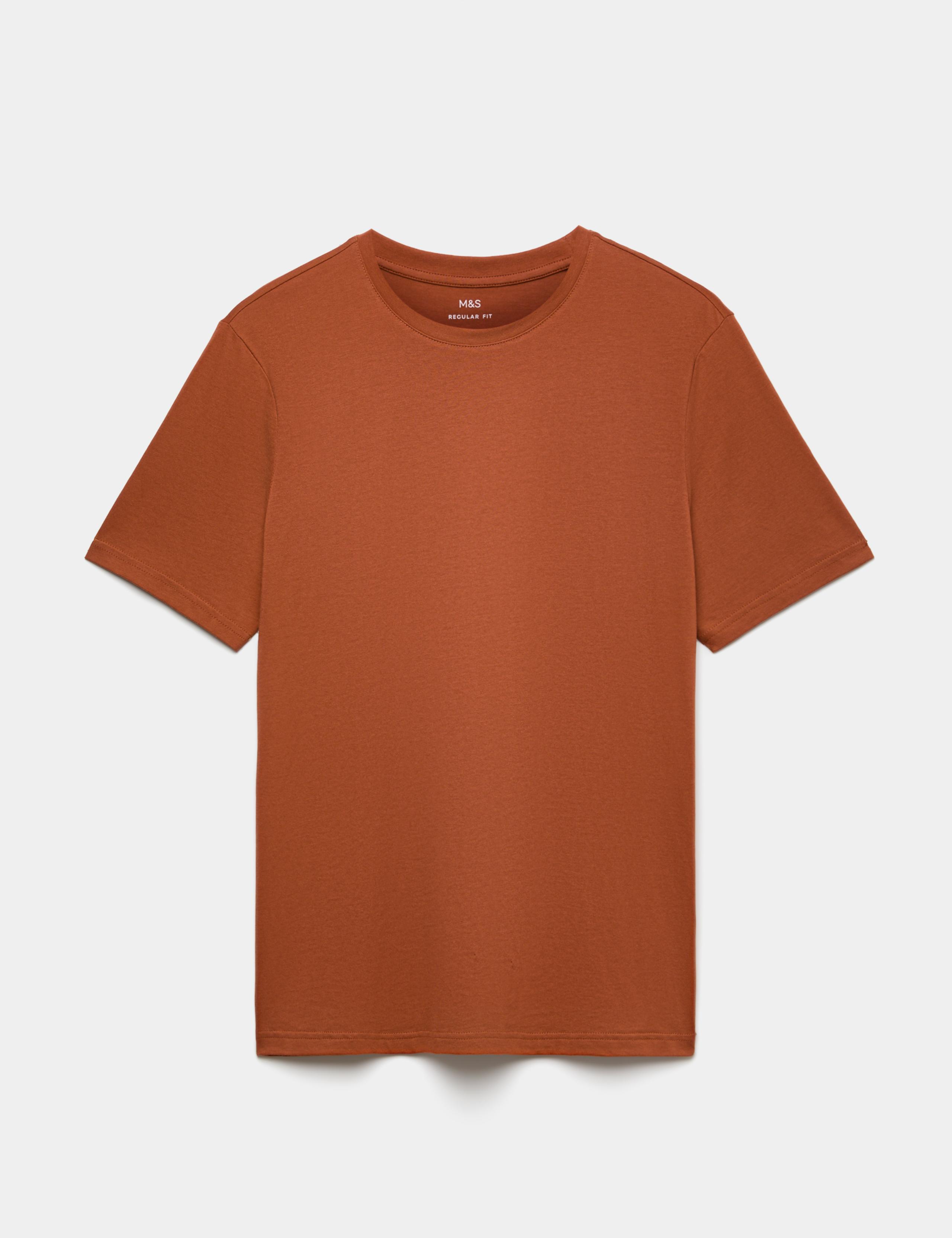 Pure Cotton Regular Fit Crew Neck T-Shirt