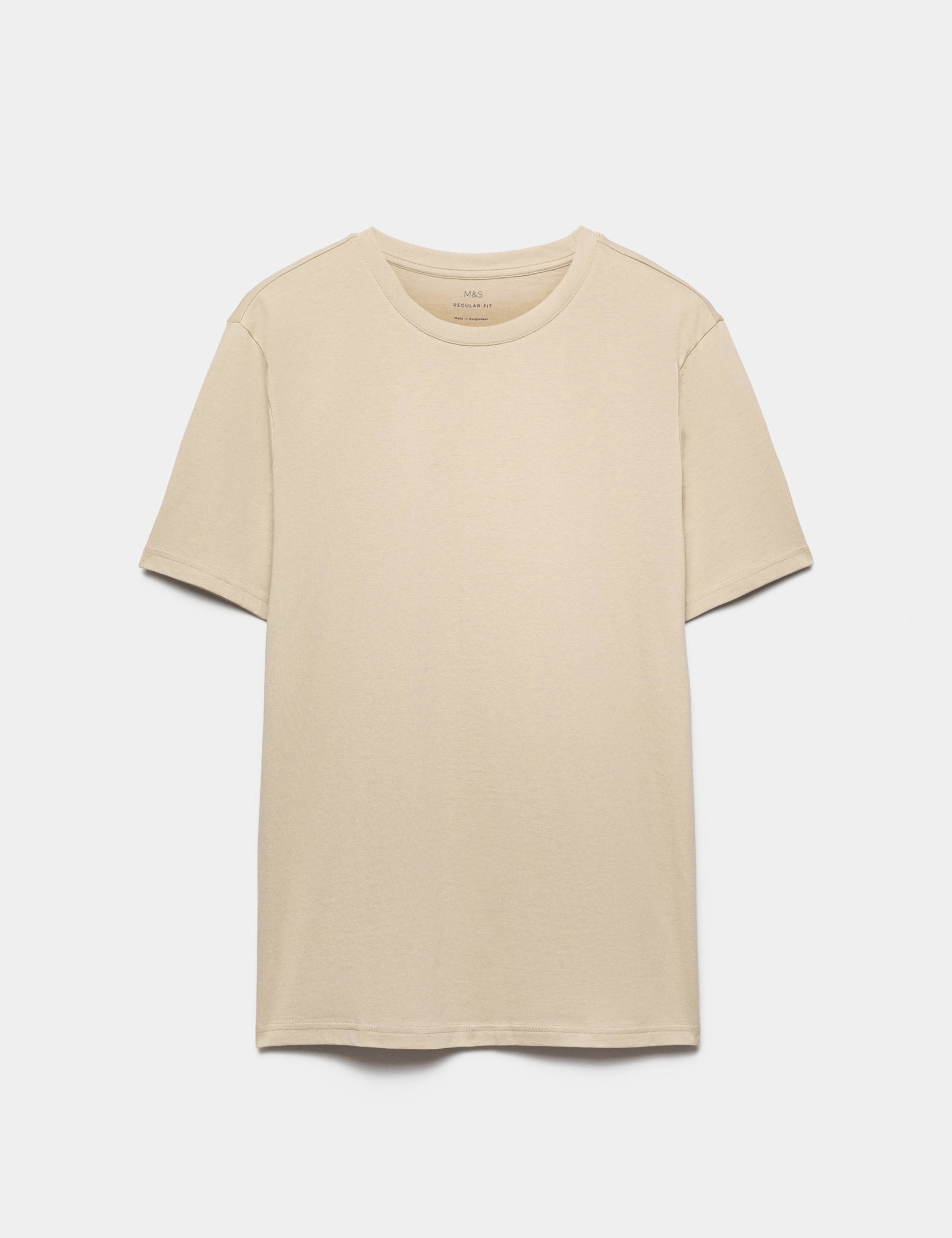 Pure Cotton Regular Fit Crew Neck T-Shirt
