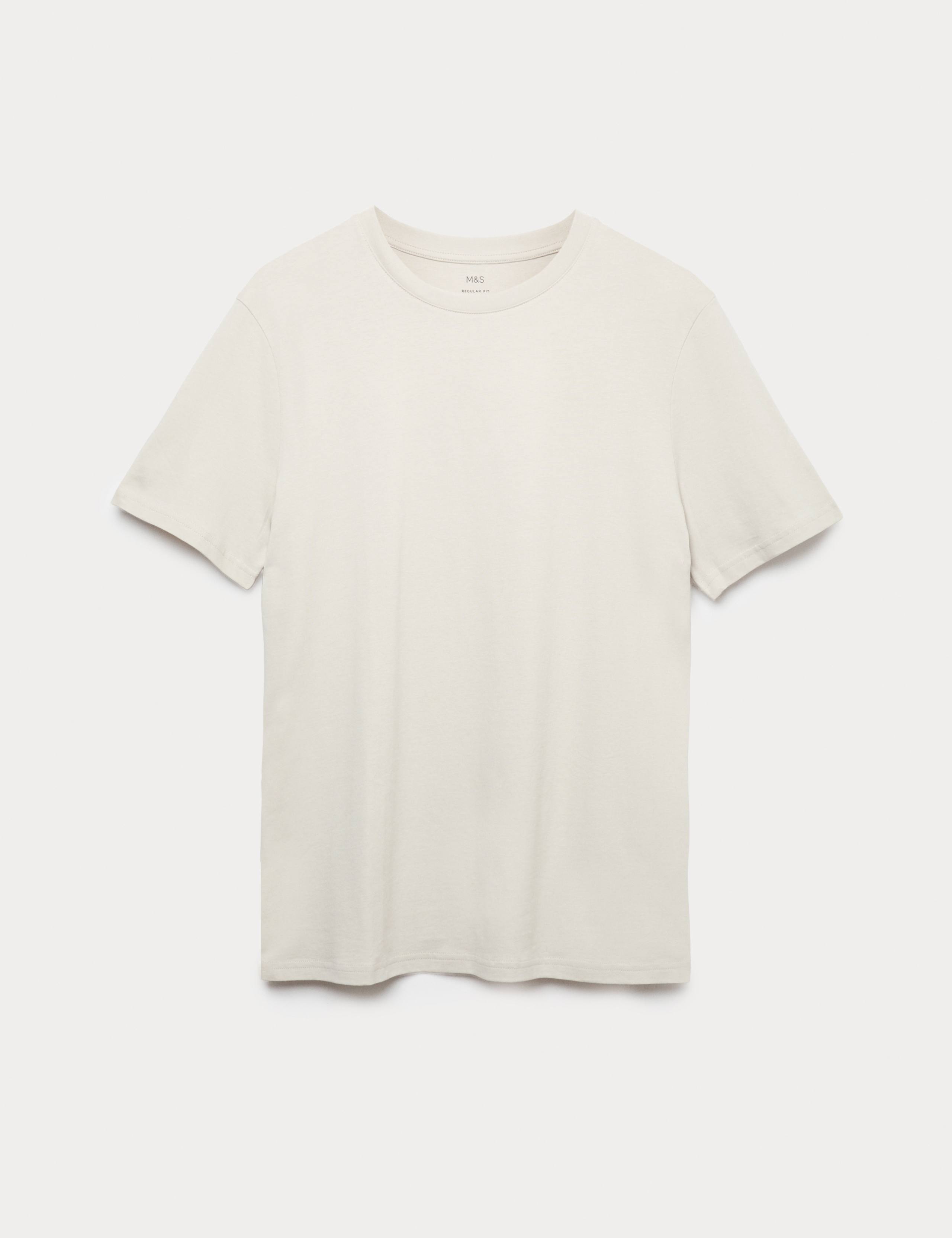 Pure Cotton Regular Fit Crew Neck T-Shirt