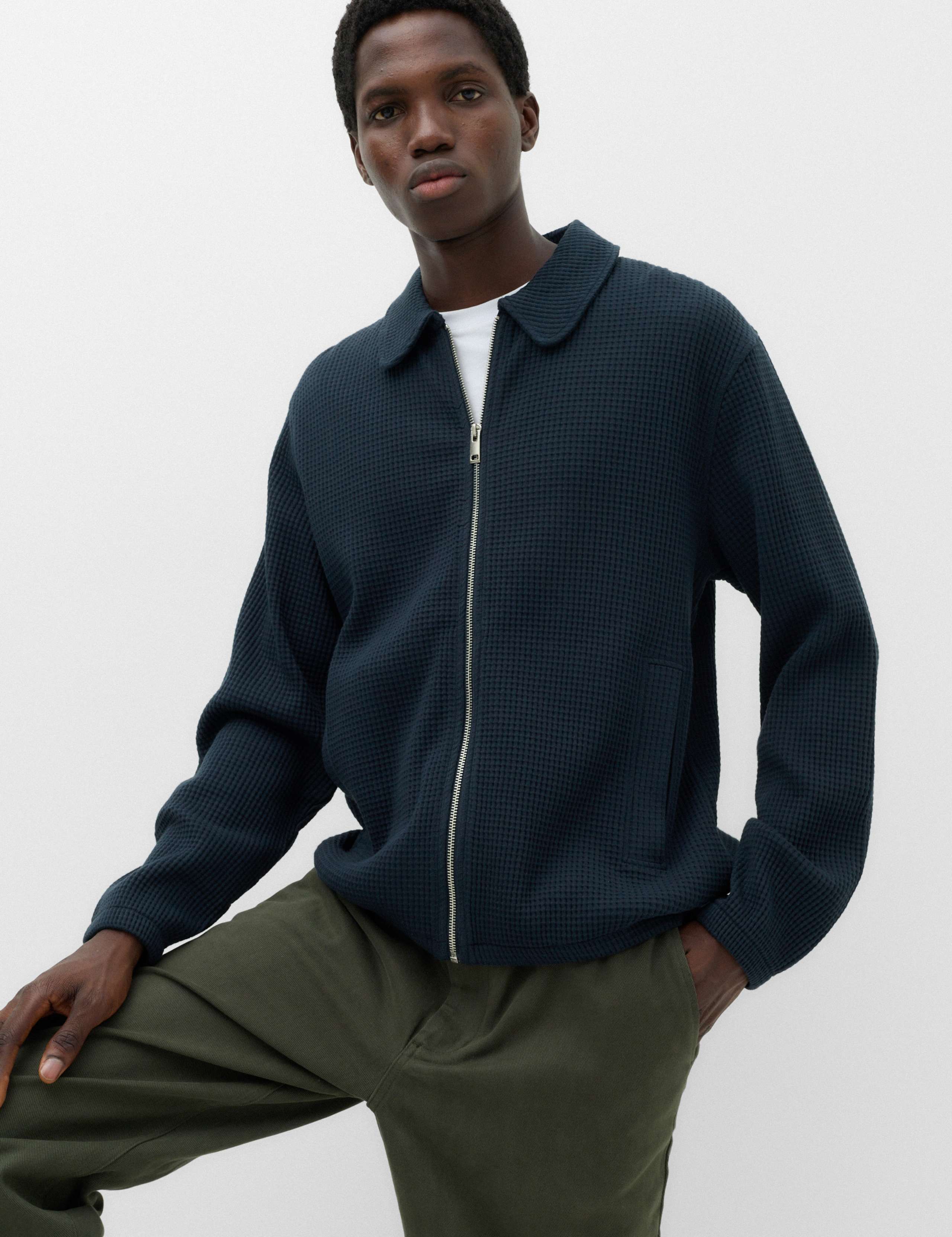 Pure Cotton Exploded Waffle Jacket