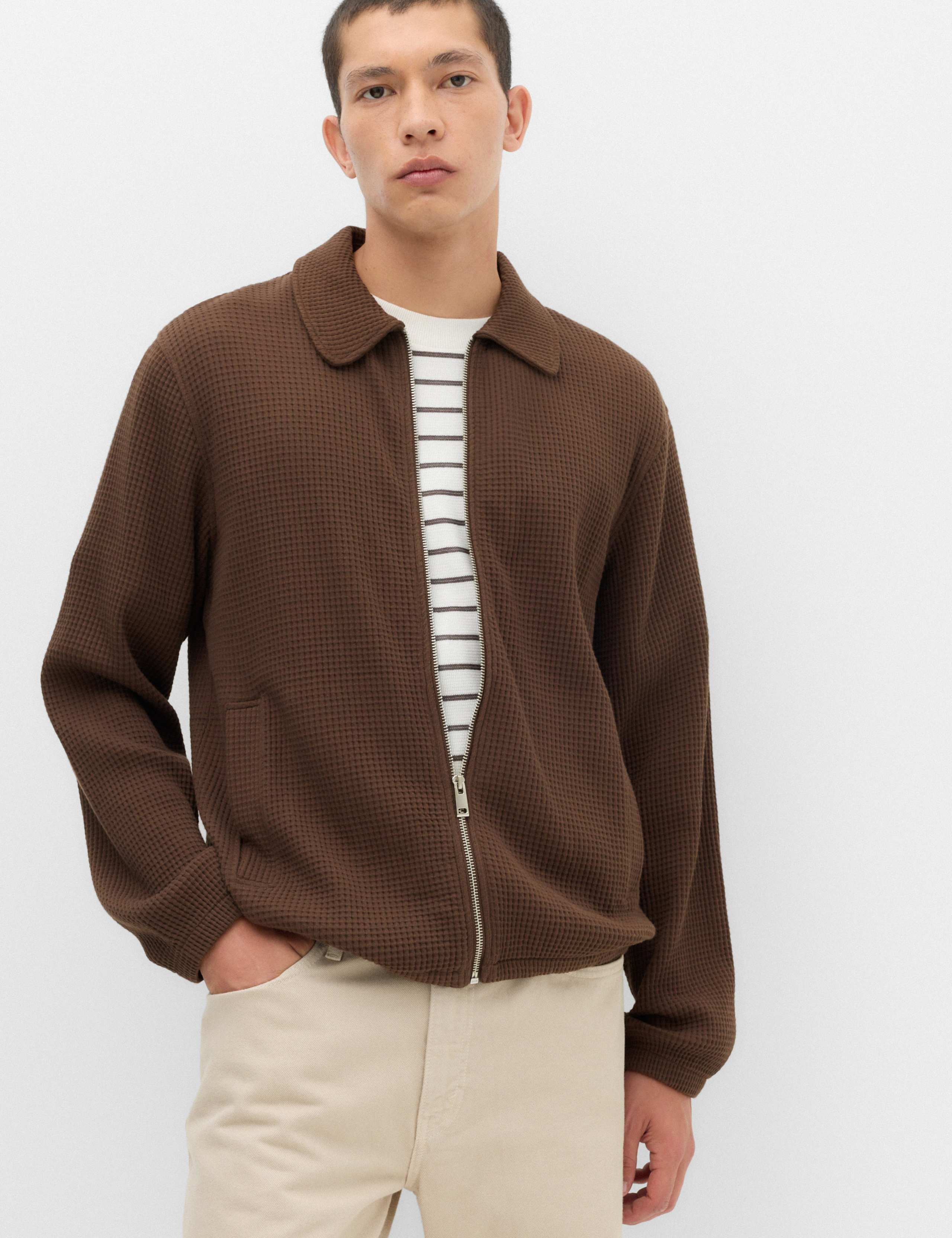Pure Cotton Exploded Waffle Jacket