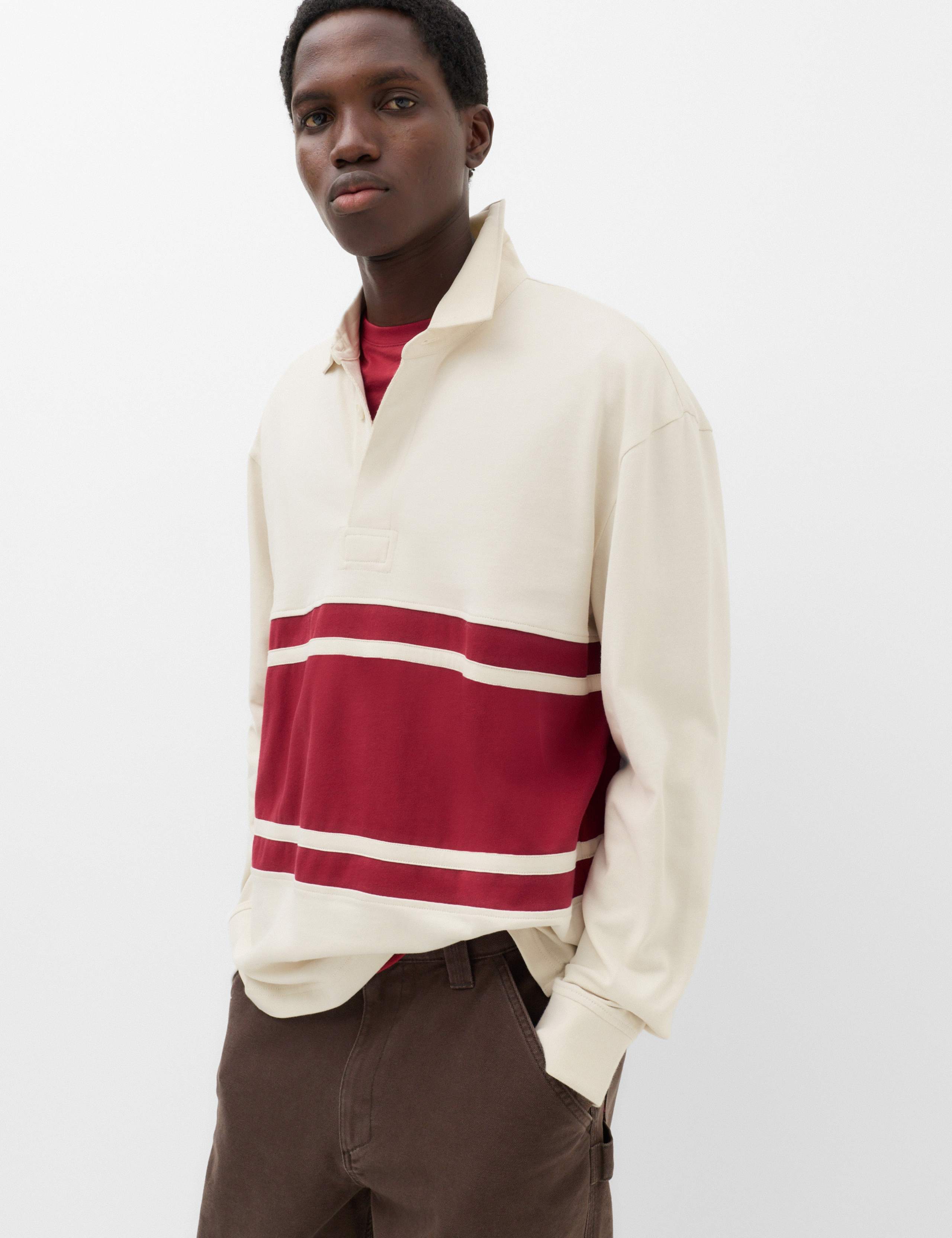 Pure Cotton Chest Stripe Rugby