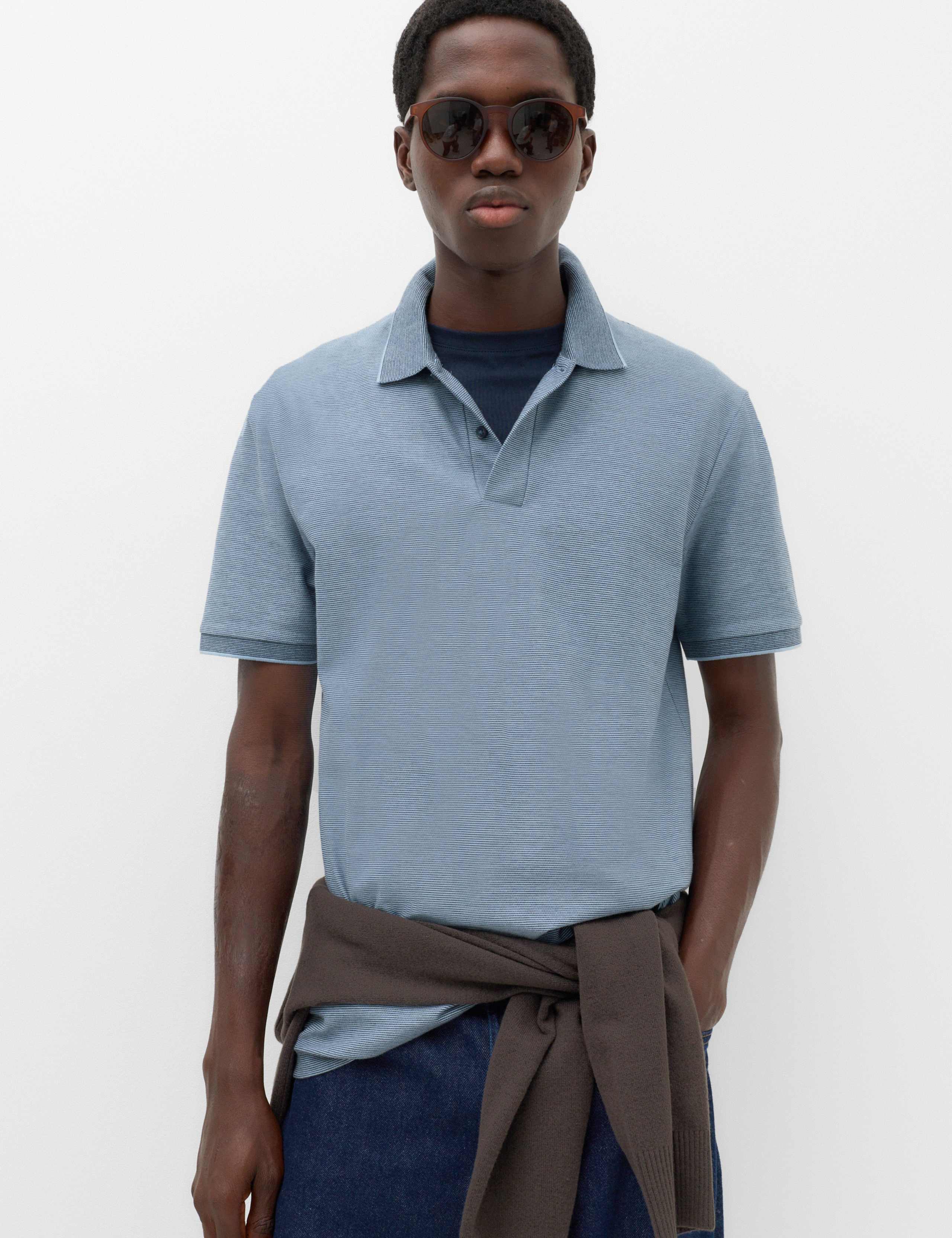 Cotton Rich Striped Short Sleeve Polo Shirt