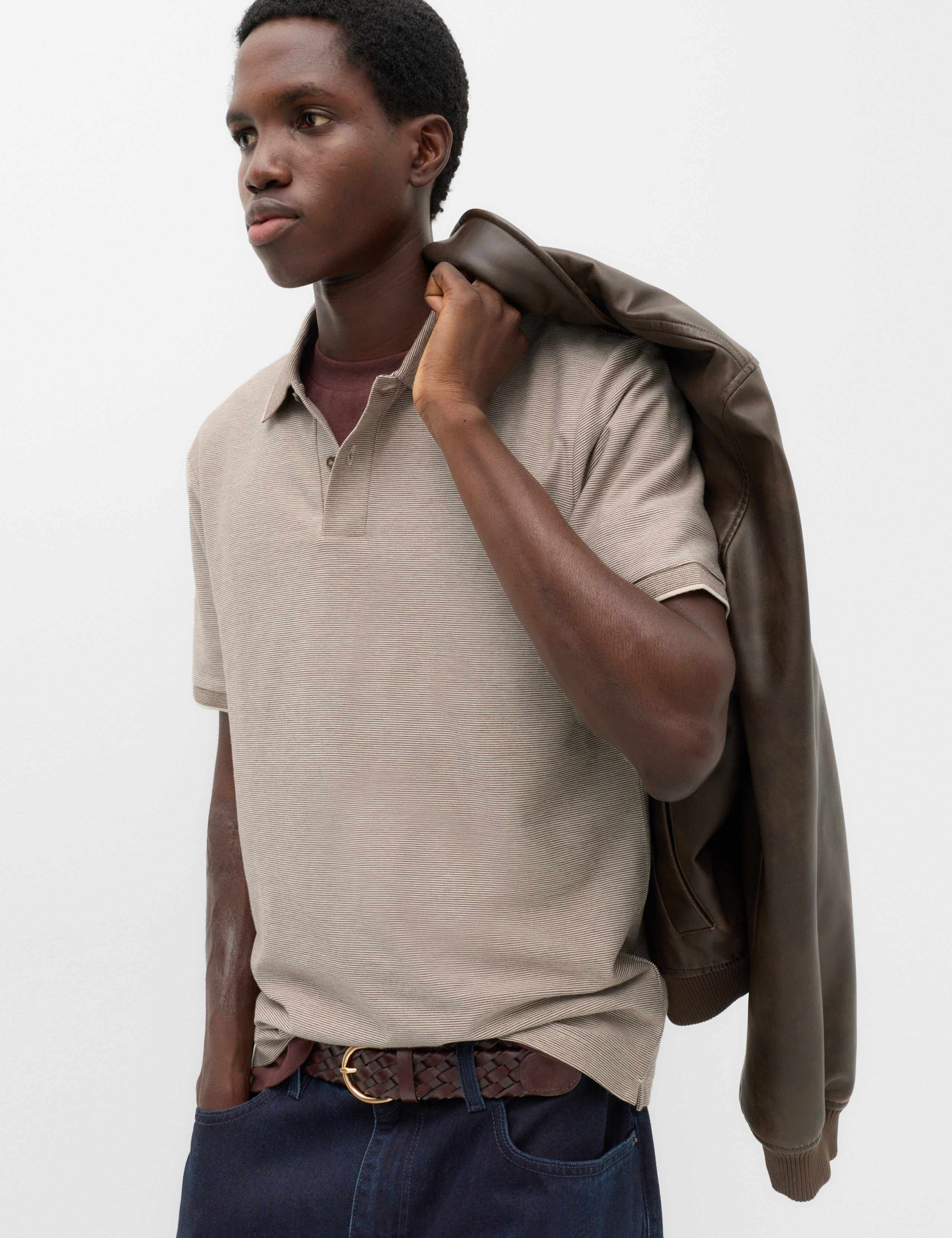 Cotton Rich Striped Short Sleeve Polo Shirt