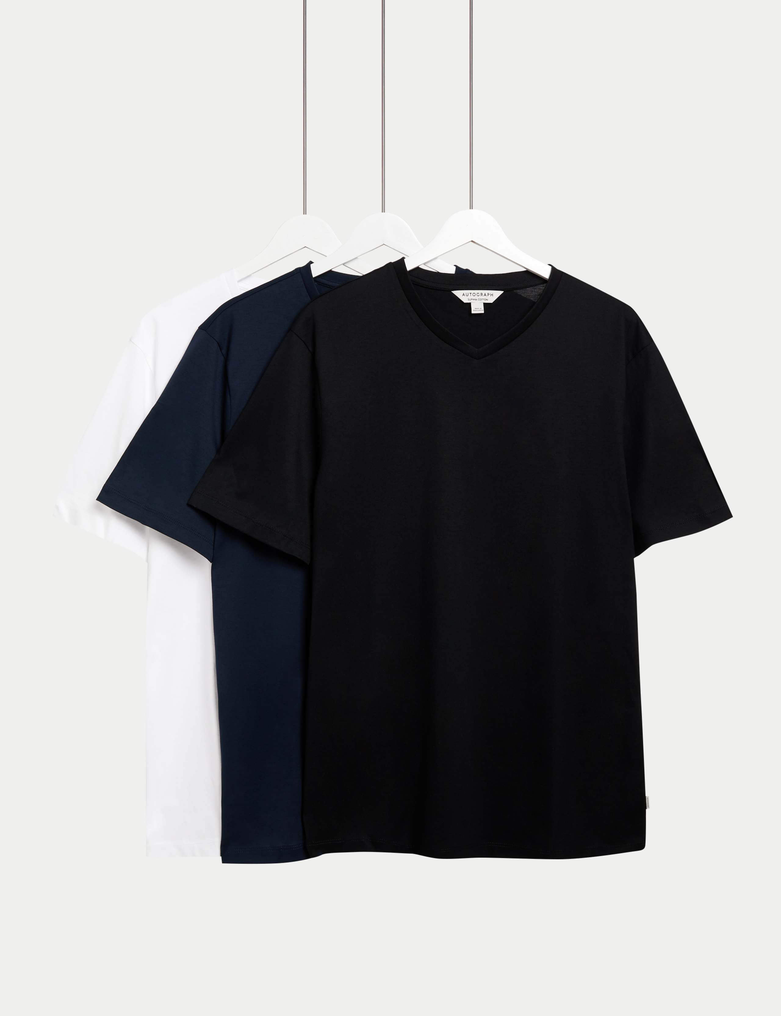 3pk Pure Supima® Cotton V-neck T-Shirts