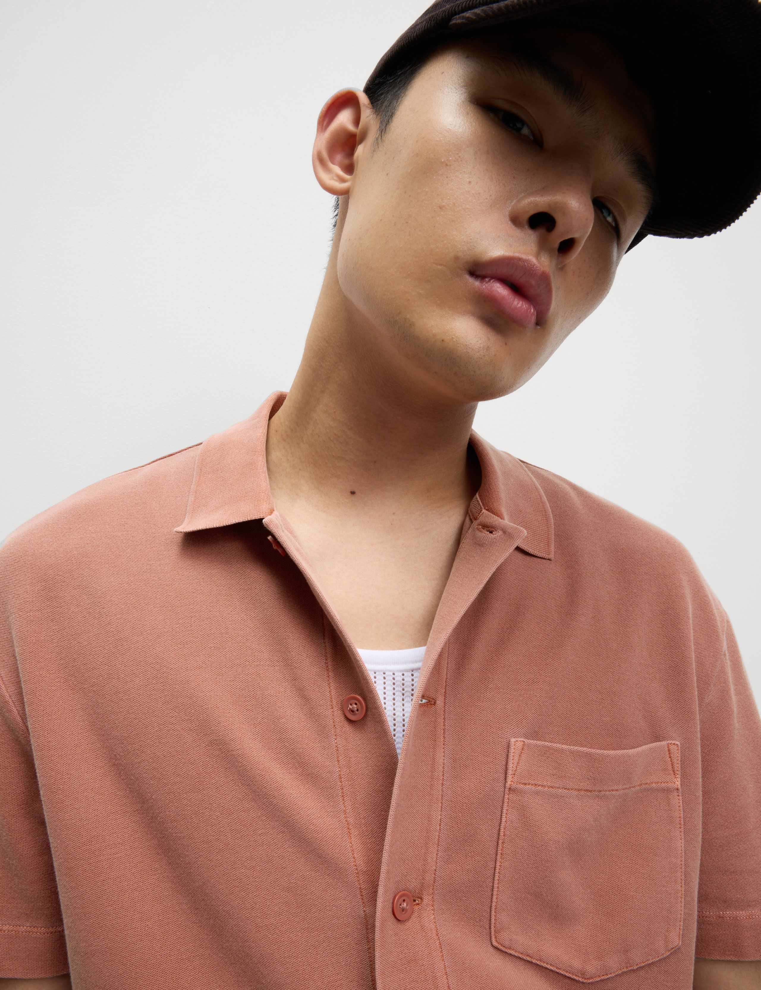 Relaxed Fit Pure Cotton Textured Polo Shirt