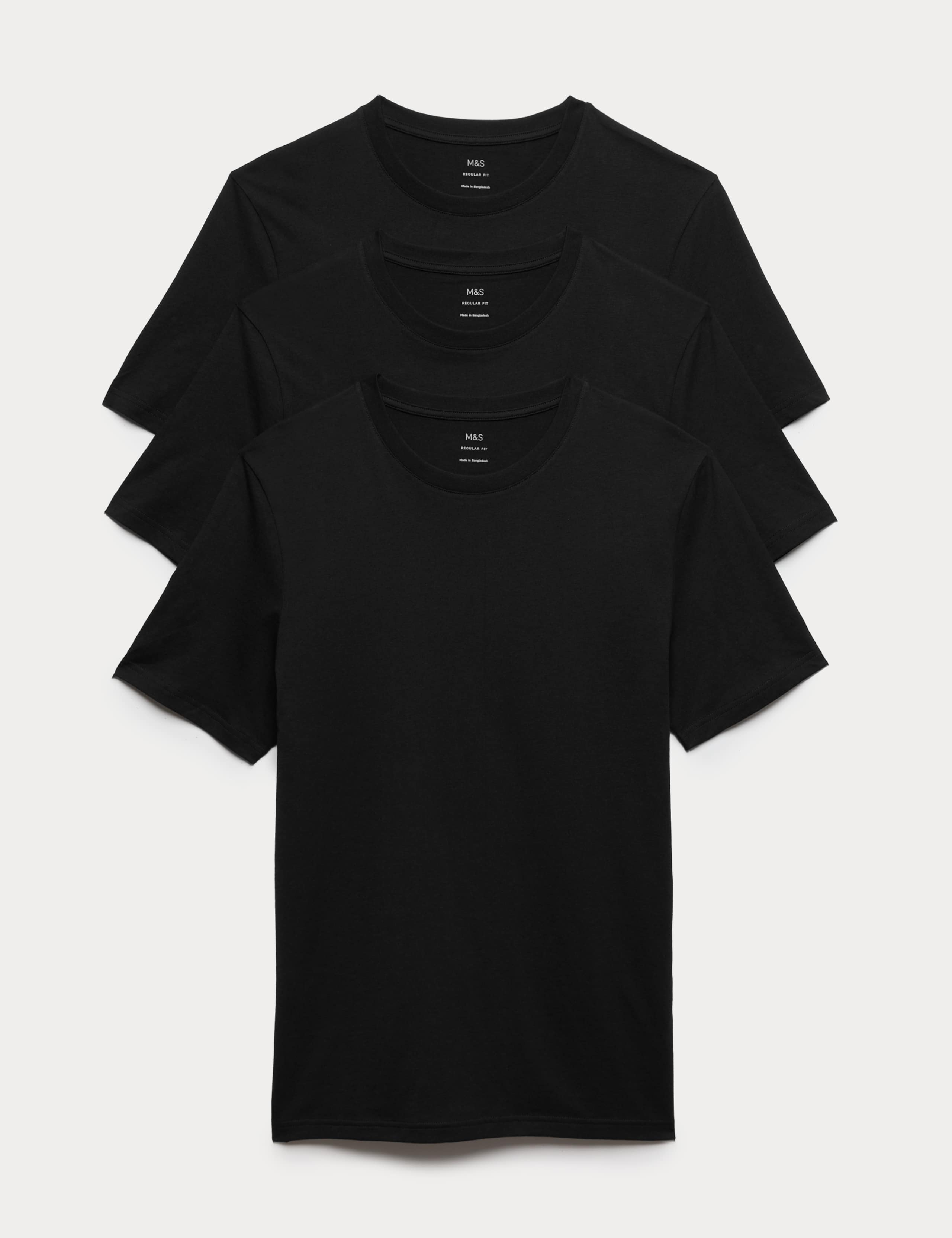 3 Pack Pure Cotton Crew Neck T-Shirts