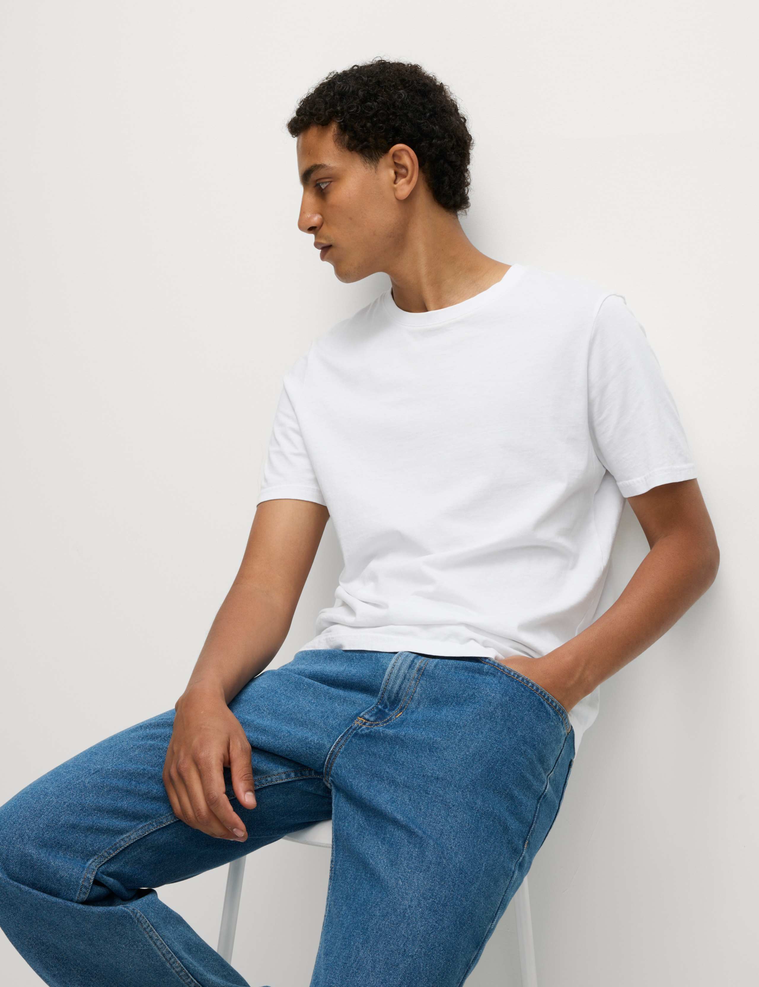 3 Pack Pure Cotton Crew Neck T-Shirts