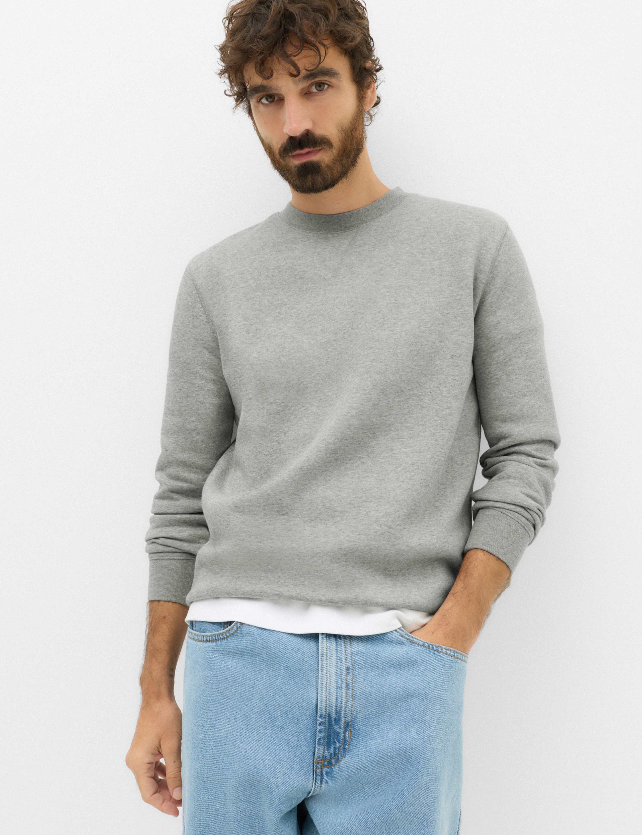 Cotton Rich Brushback Sweatshirt