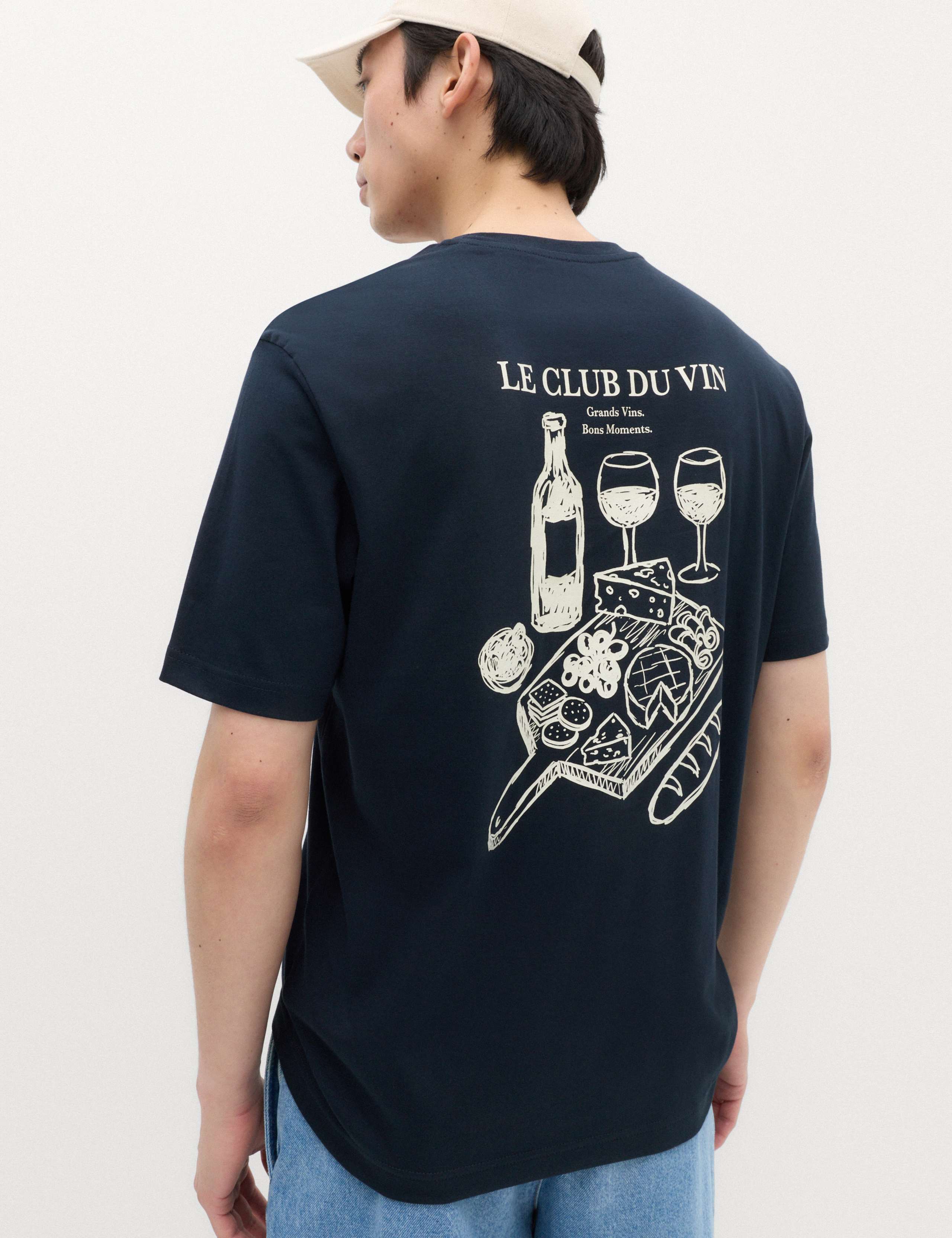 Pure Cotton Graphic Crew Neck T-Shirt