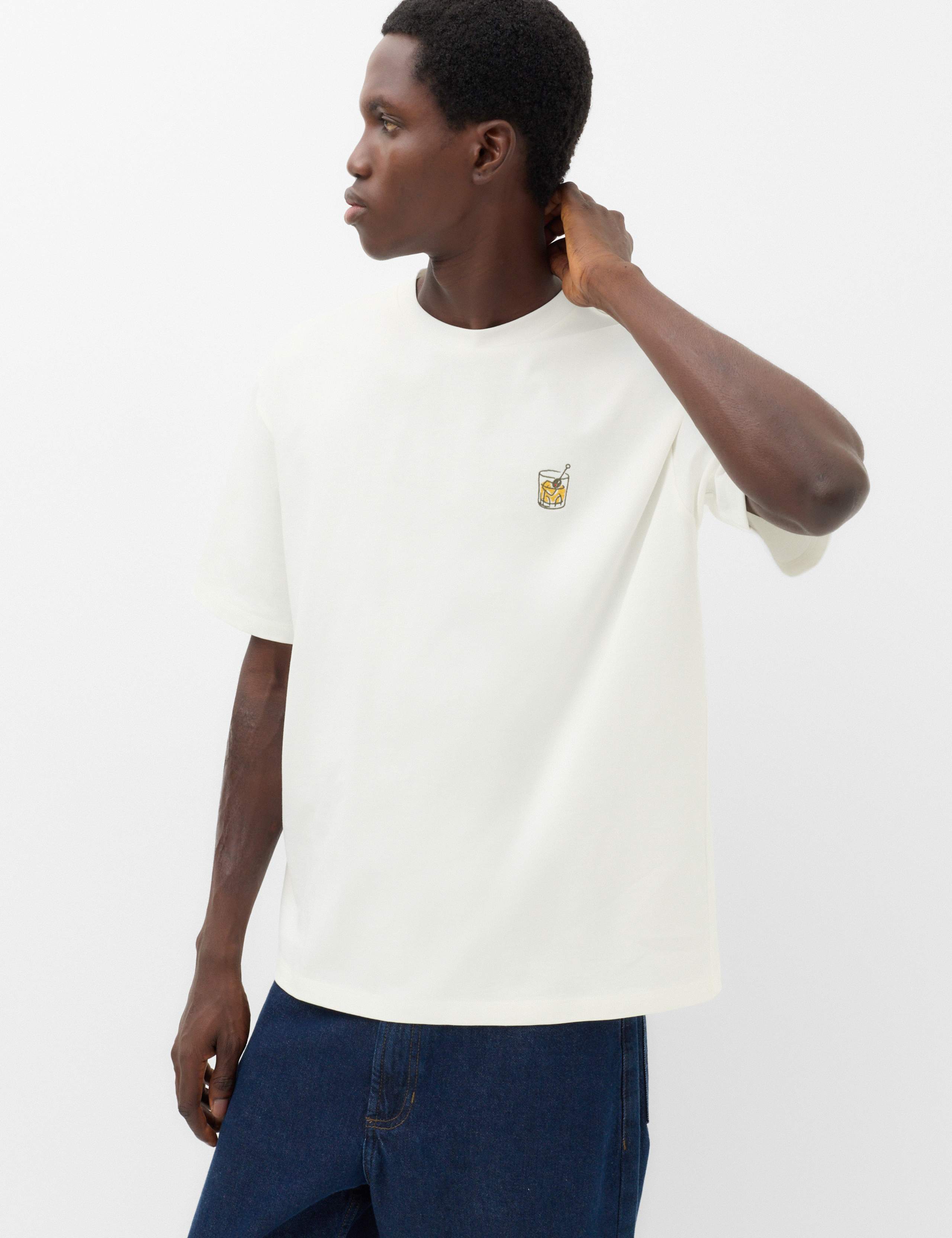 Oversized Pure Cotton Embroidered T-Shirt