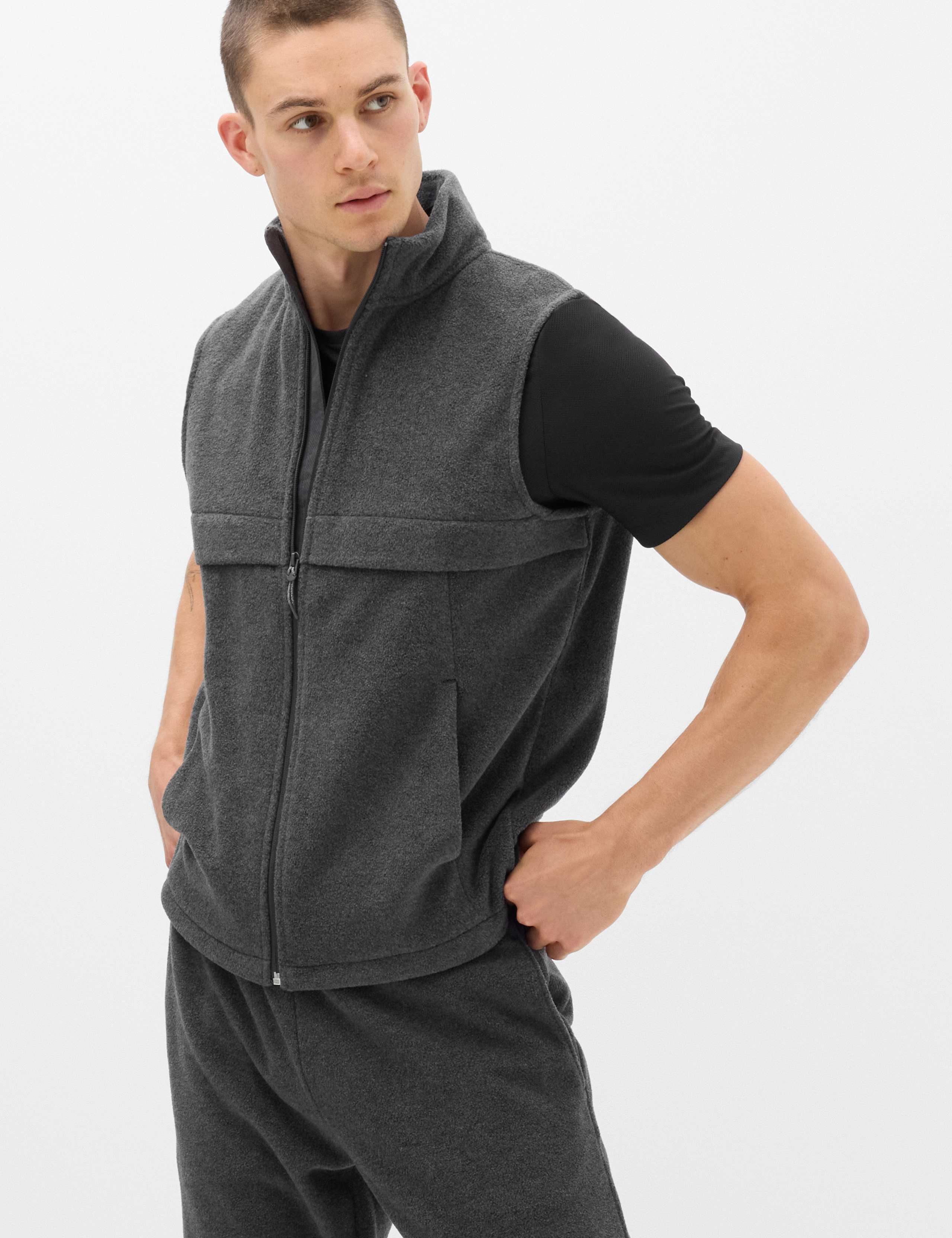 Micro Fleece Zip Up Funnel Neck Gilet